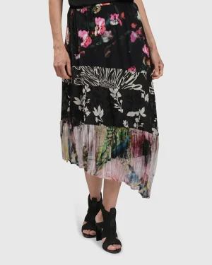 Women Alembika Adaline Tiered Maxi Skirt, Mix