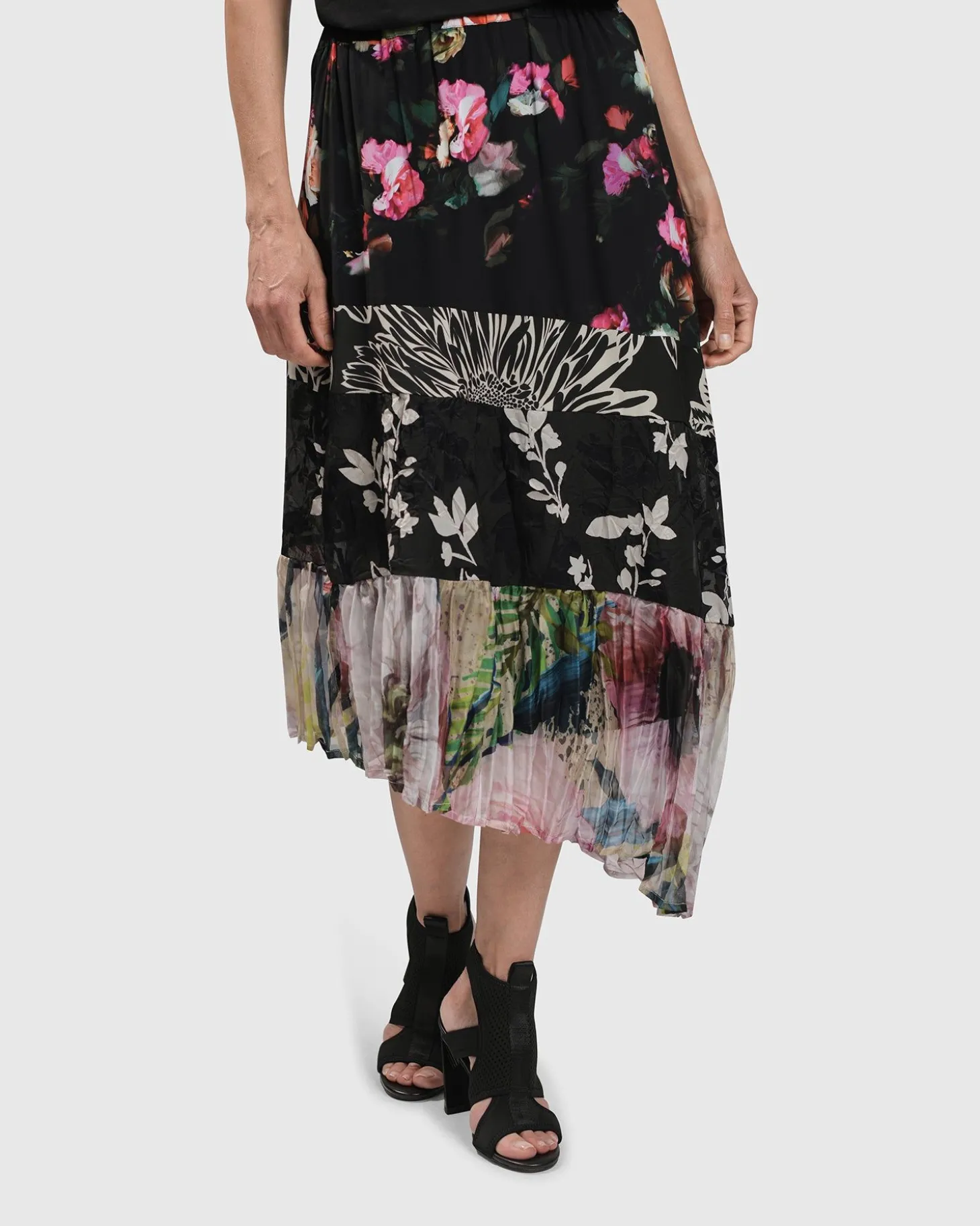 Women Alembika Adaline Tiered Maxi Skirt, Mix