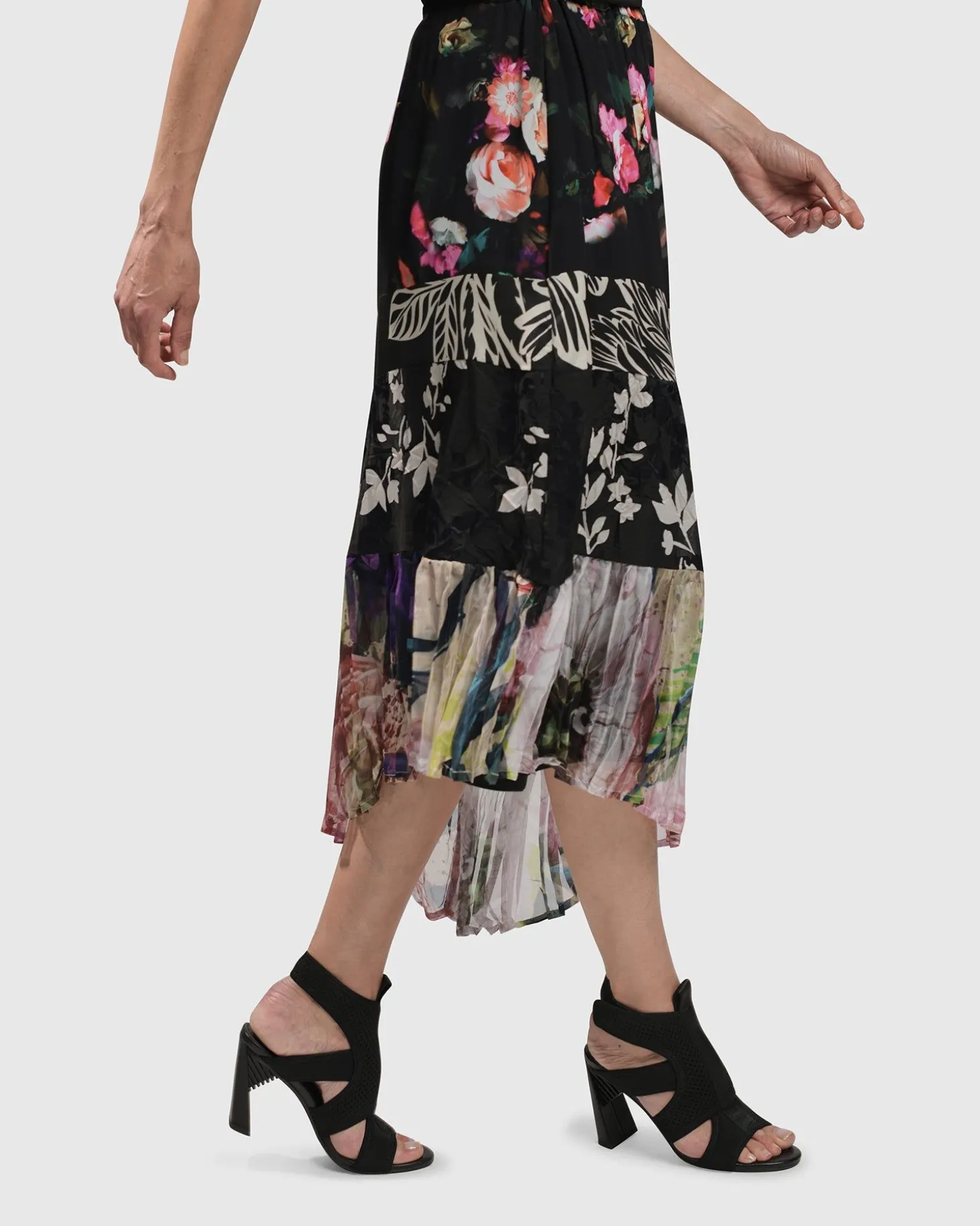 Women Alembika Adaline Tiered Maxi Skirt, Mix
