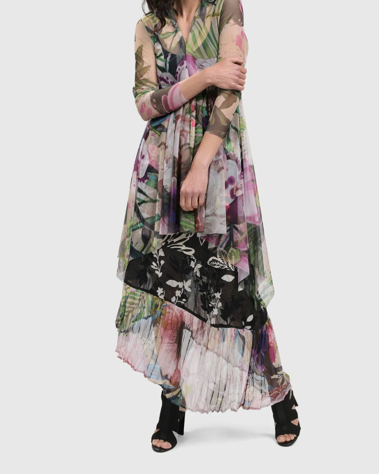 Women Alembika Adaline Tiered Maxi Skirt, Mix
