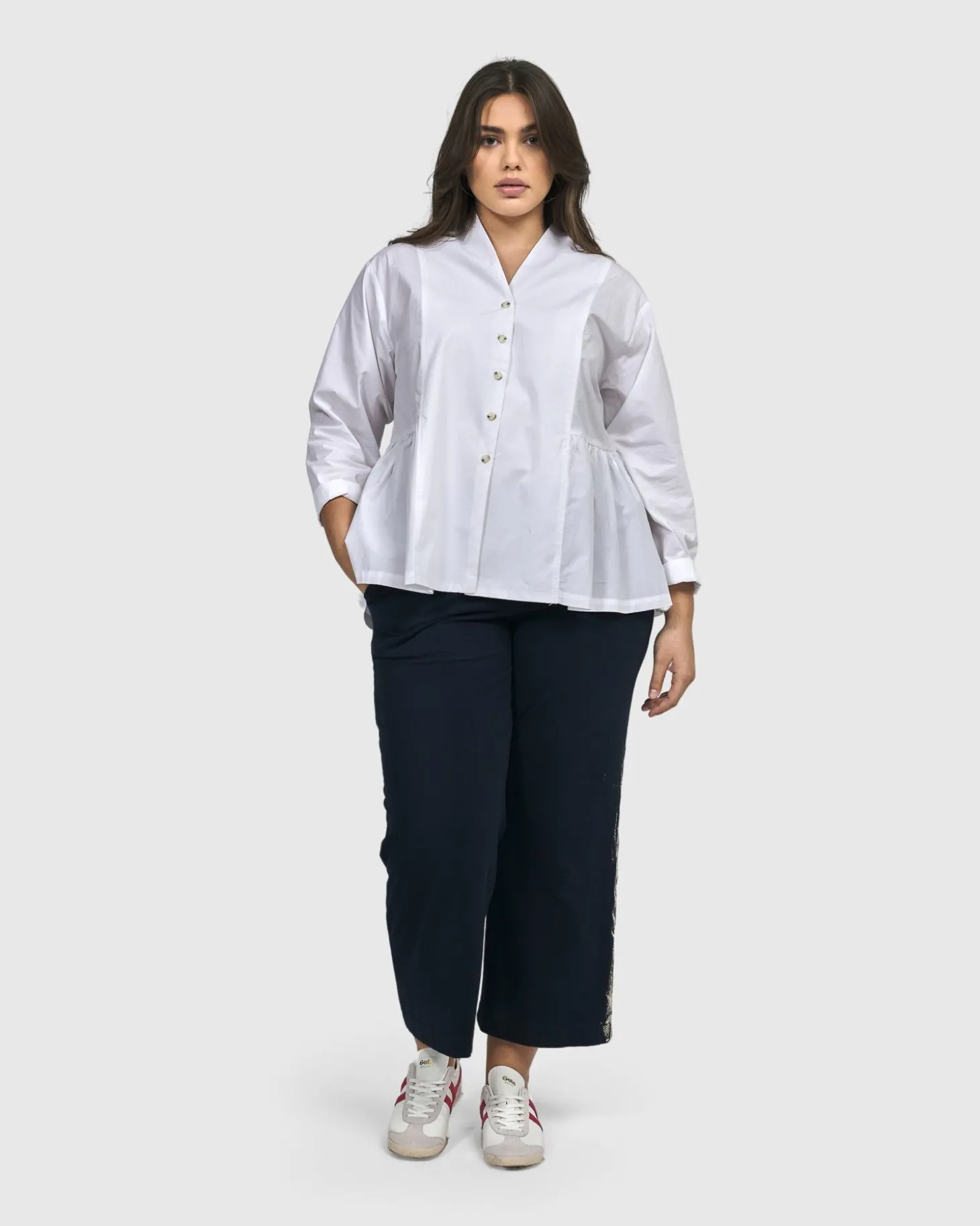 Women Alembika Addison Peplum Blouse, White