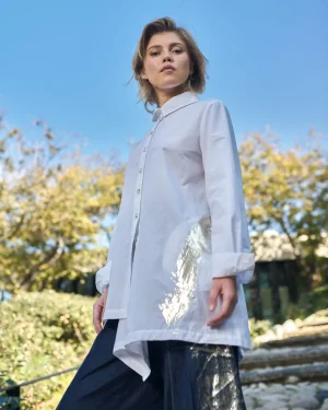 Women Alembika Albany Button Down Tunic Top, White