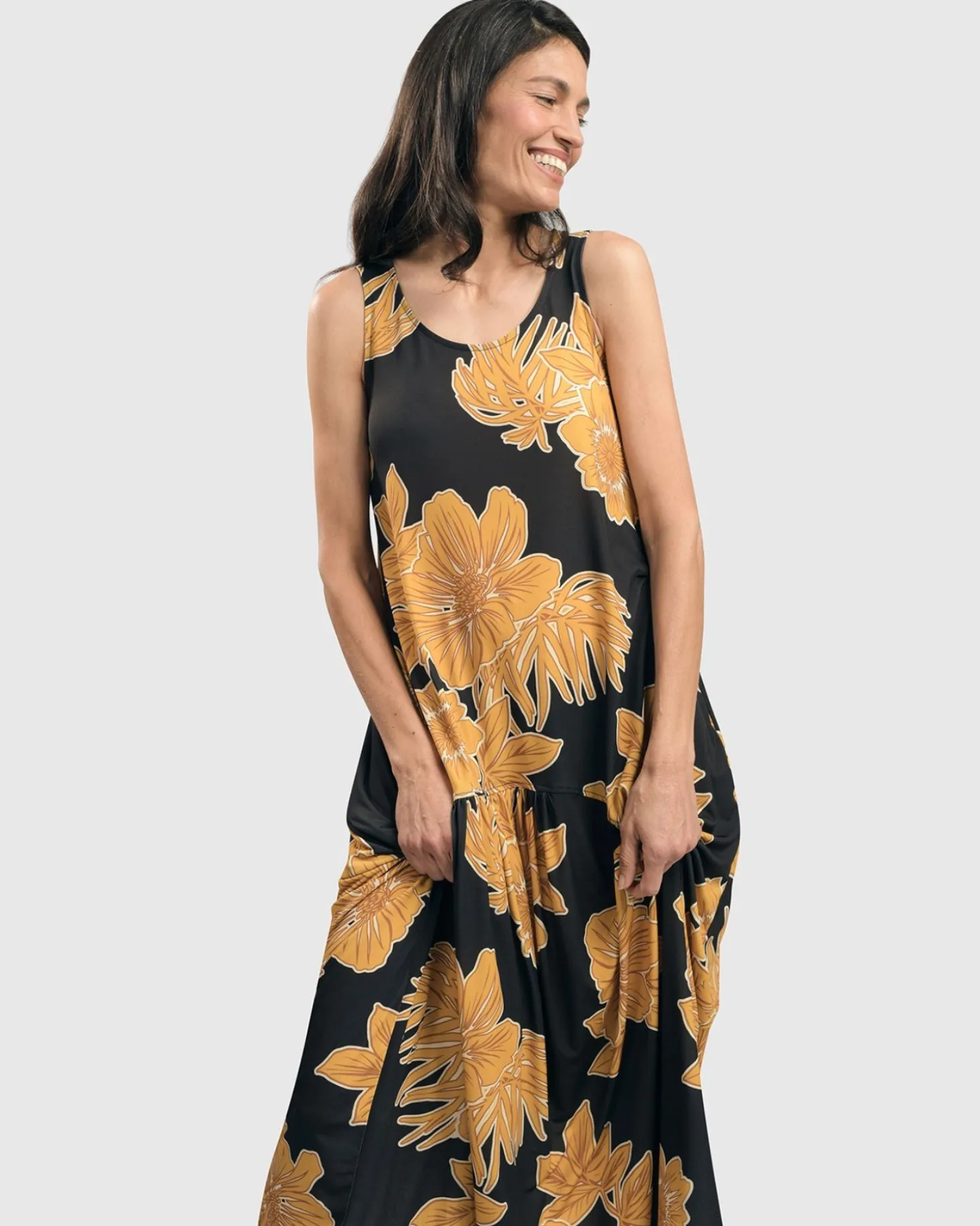 Women Alembika Aloha Sleeveless Maxi Dress, Gold