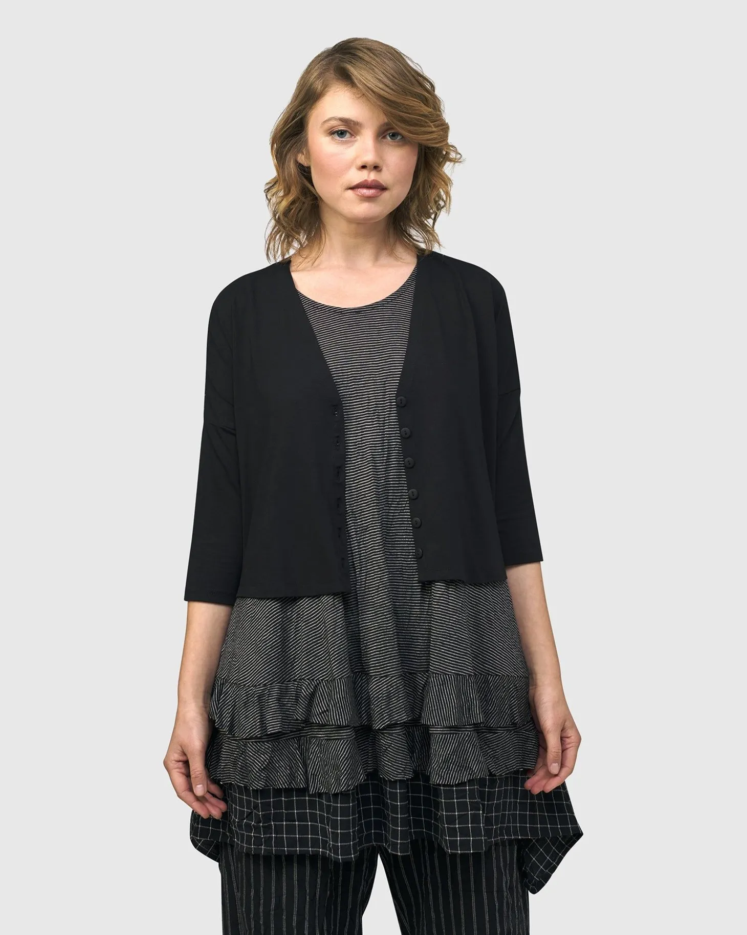 Women Alembika Andromeda Cropped Cardigan, Stripes