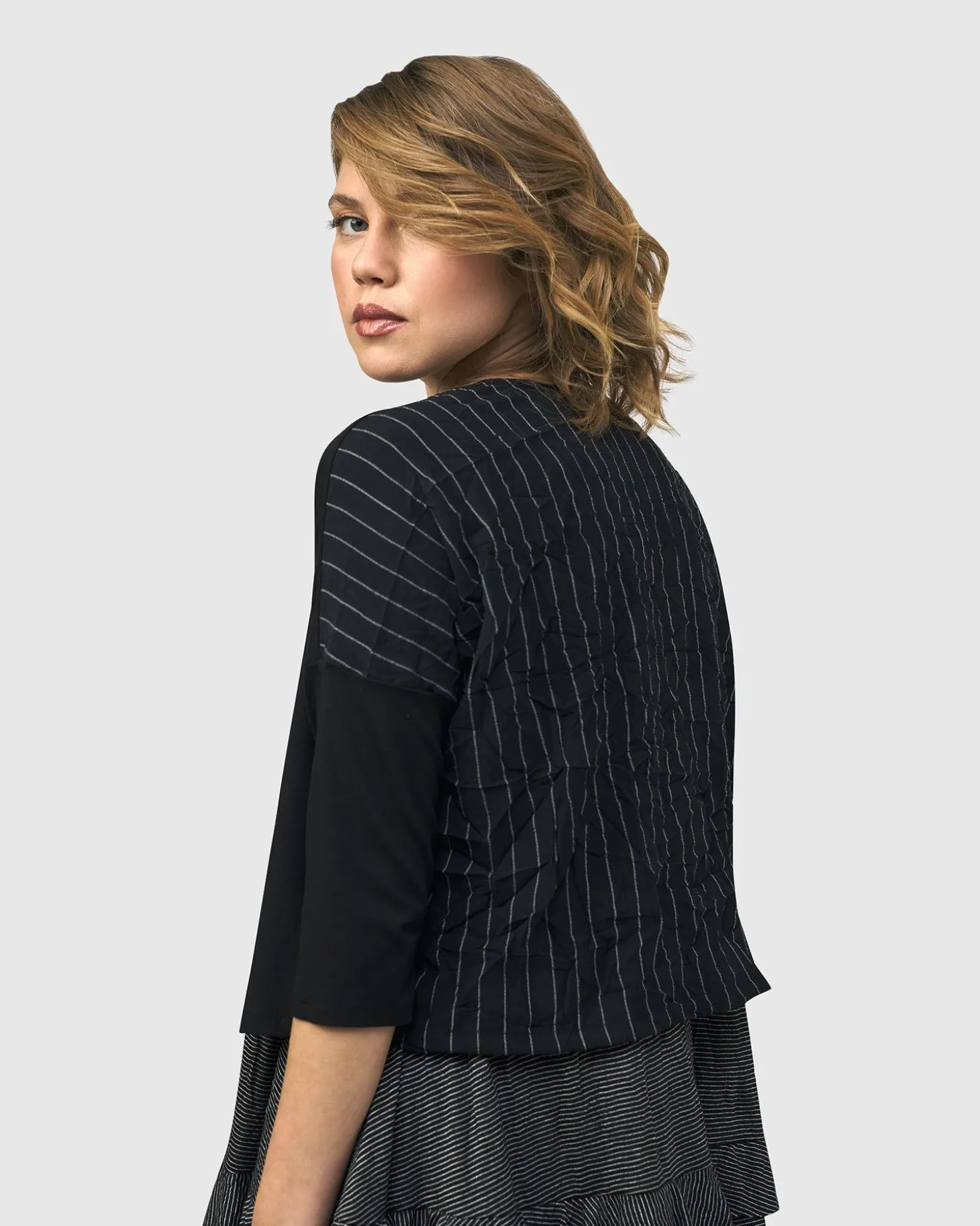 Women Alembika Andromeda Cropped Cardigan, Stripes