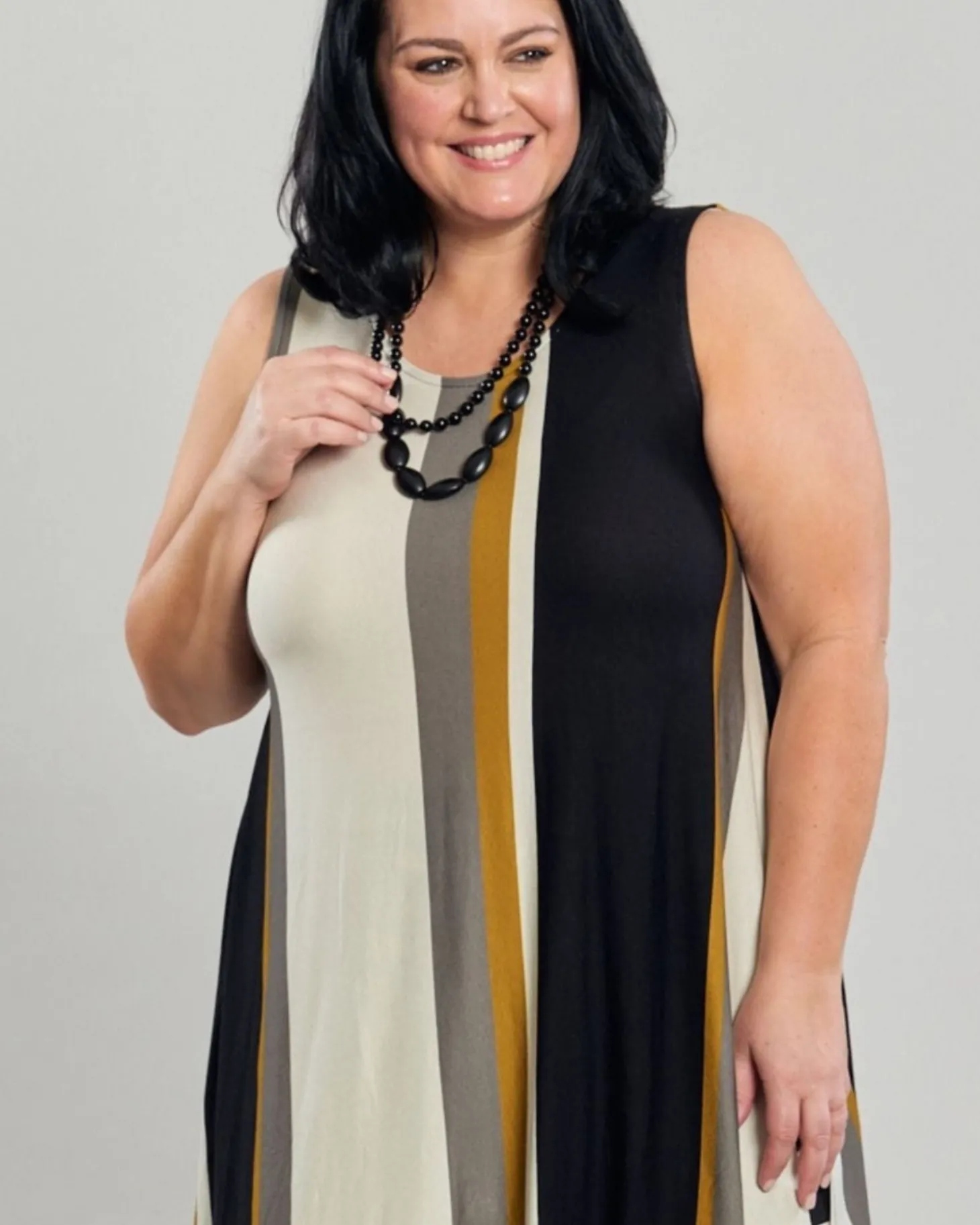 Women Alembika Ani Sleeveless Tunic Top, Stripes