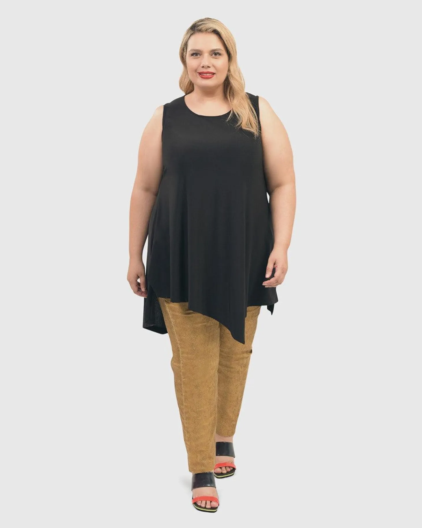 Women Alembika Ani Sleeveless Tunic Top, Black