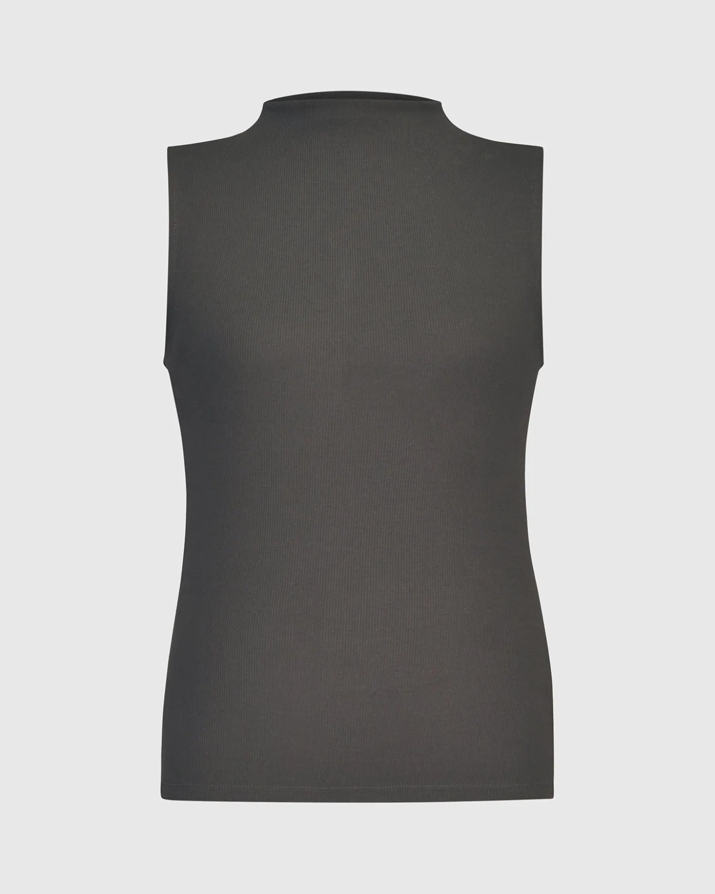 Women Alembika Asana High-Neck Top, Charcoal