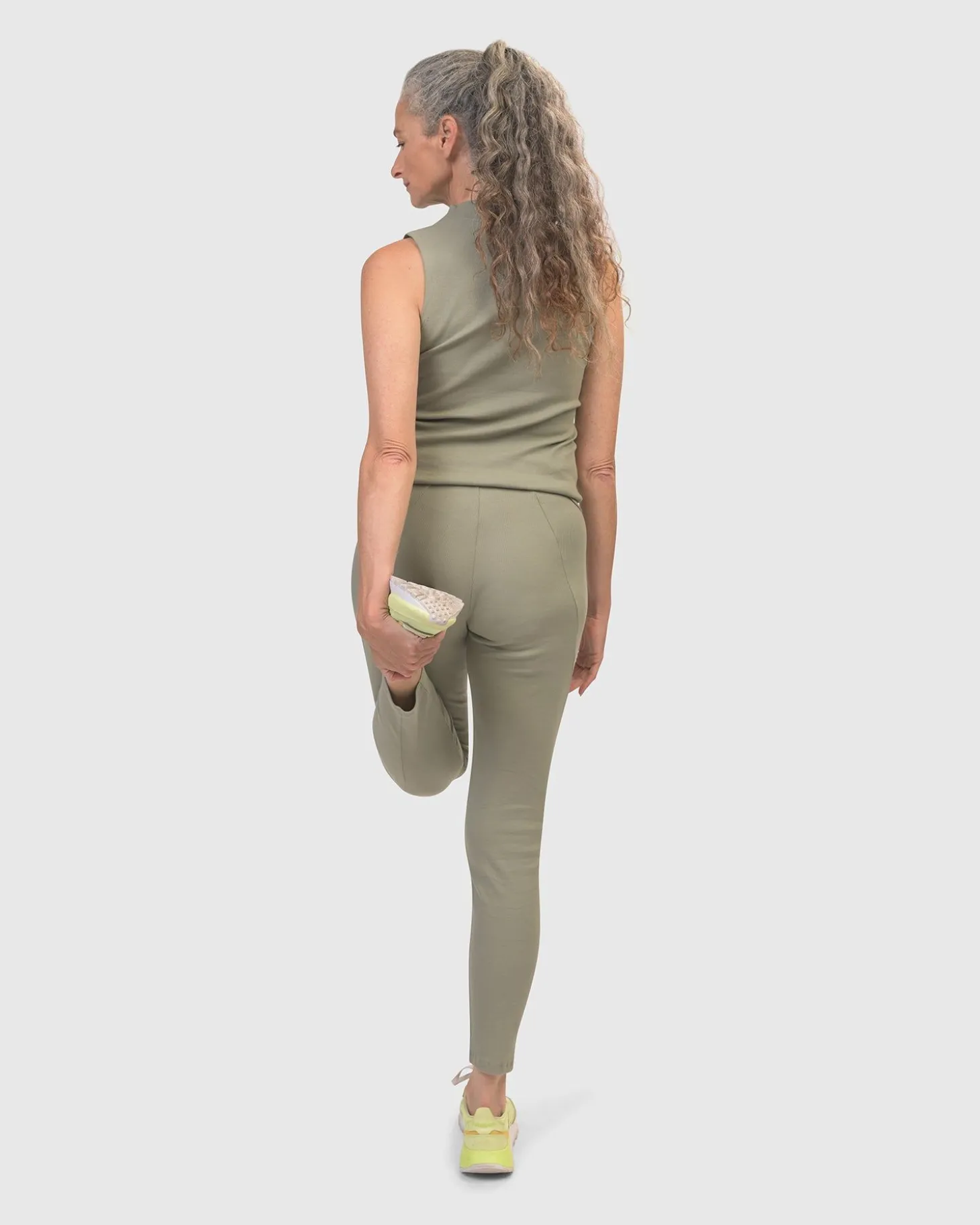 Women Alembika Asana High-Neck Top, Nature