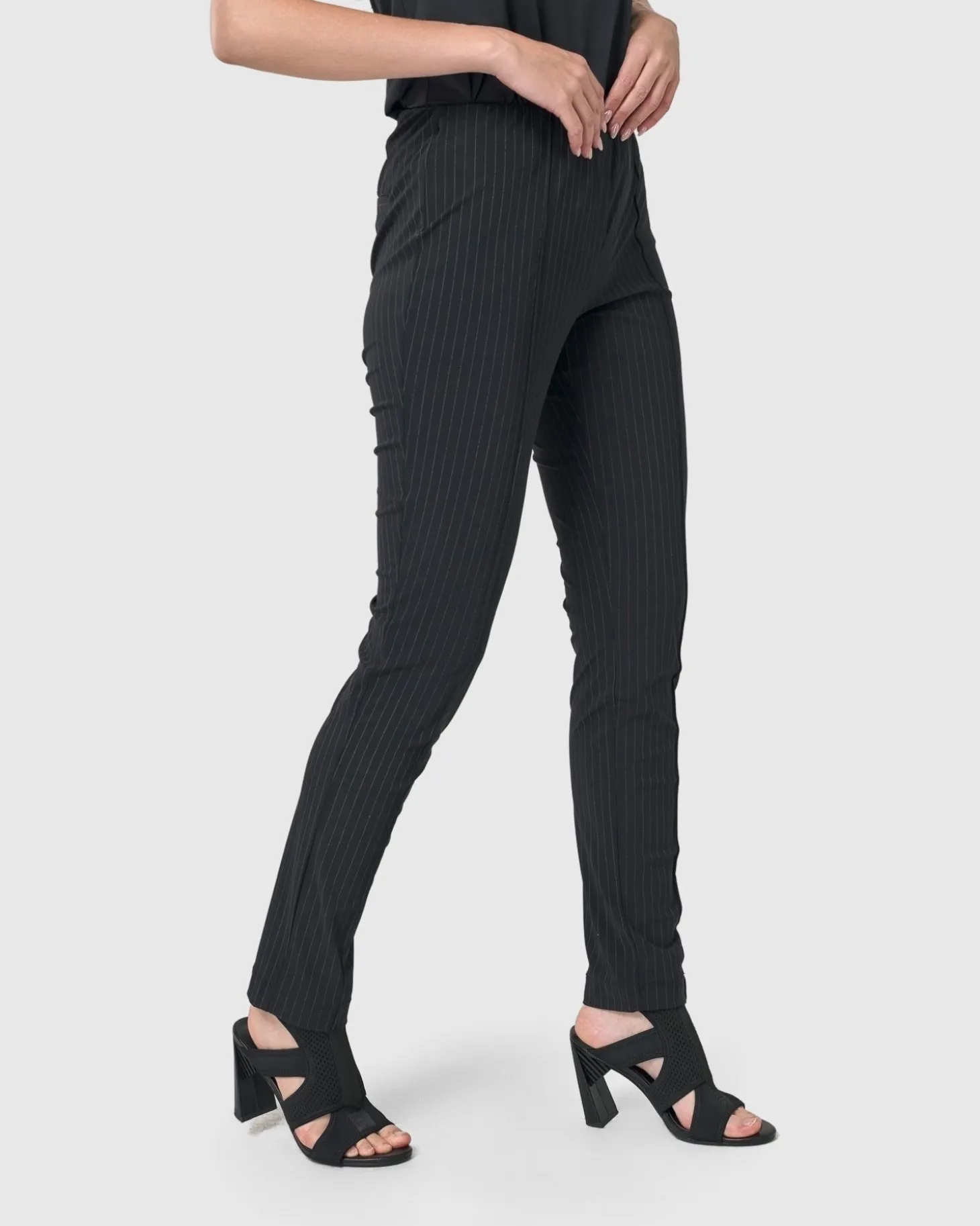 Women Alembika Audrey Slim Pants, Pinstripes