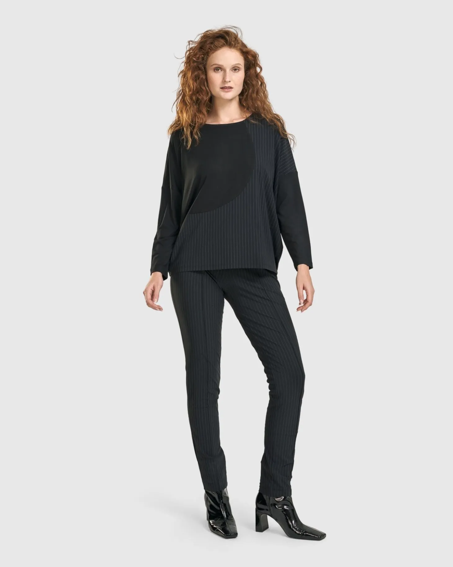 Women Alembika Audrey Slim Pants, Pinstripes