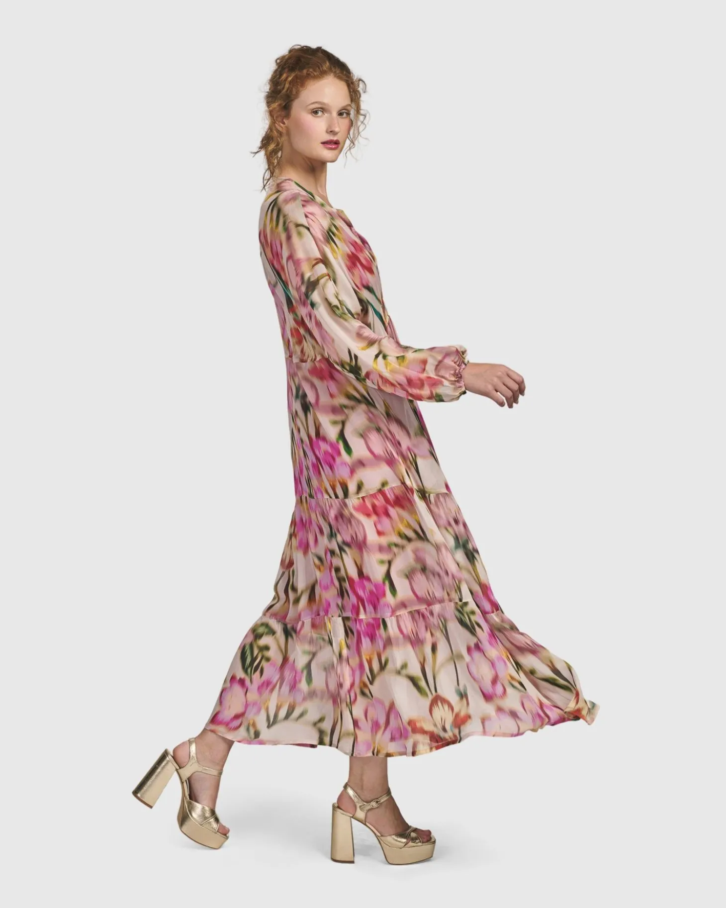 Women Alembika Azalea Chiffon Maxi Dress, Floral