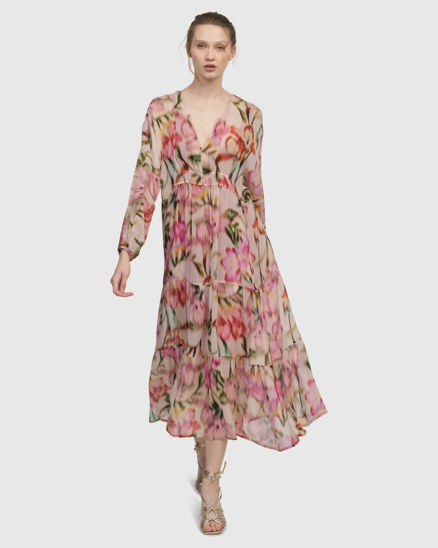 Women Alembika Azalea Chiffon Maxi Dress, Floral