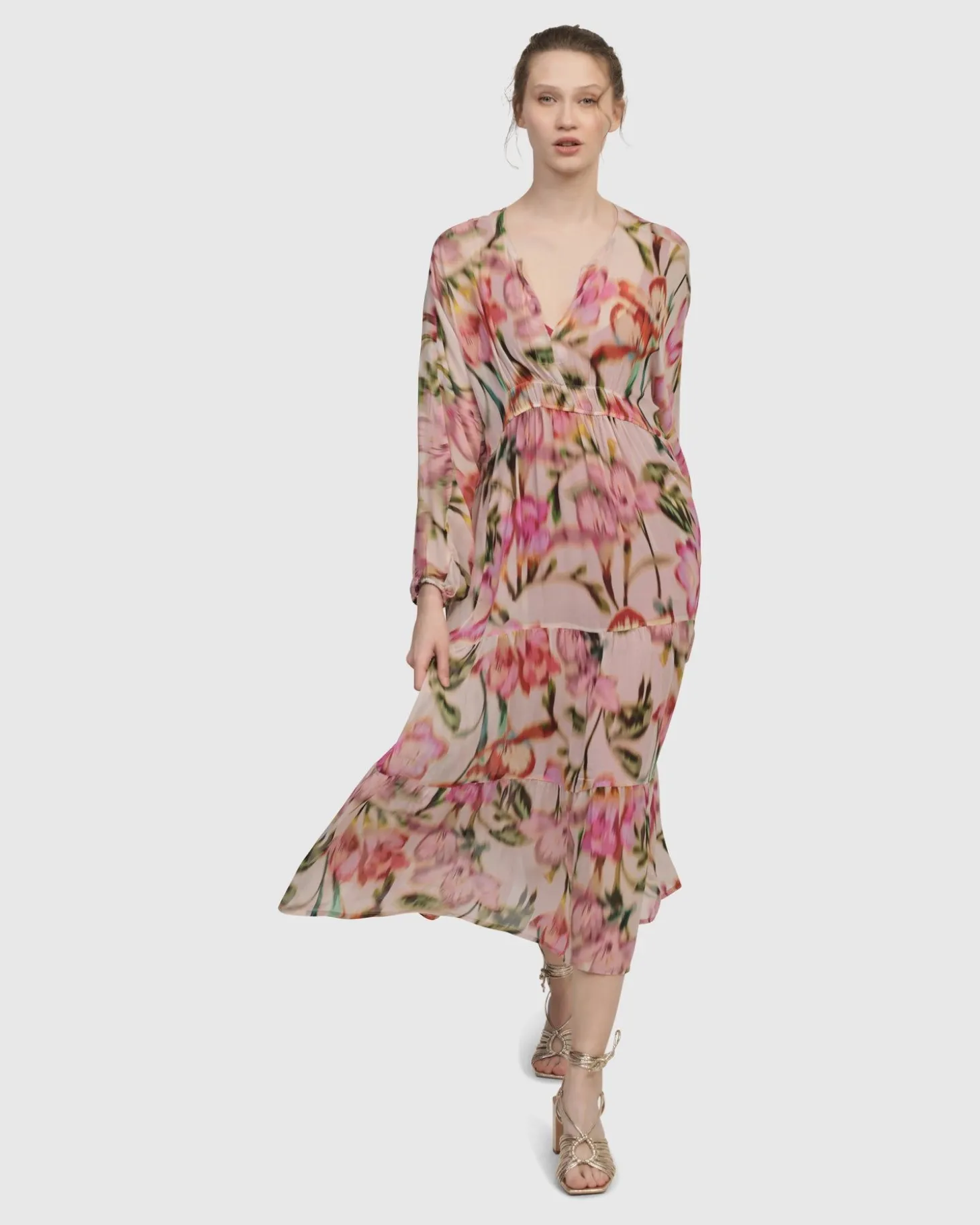 Women Alembika Azalea Chiffon Maxi Dress, Floral