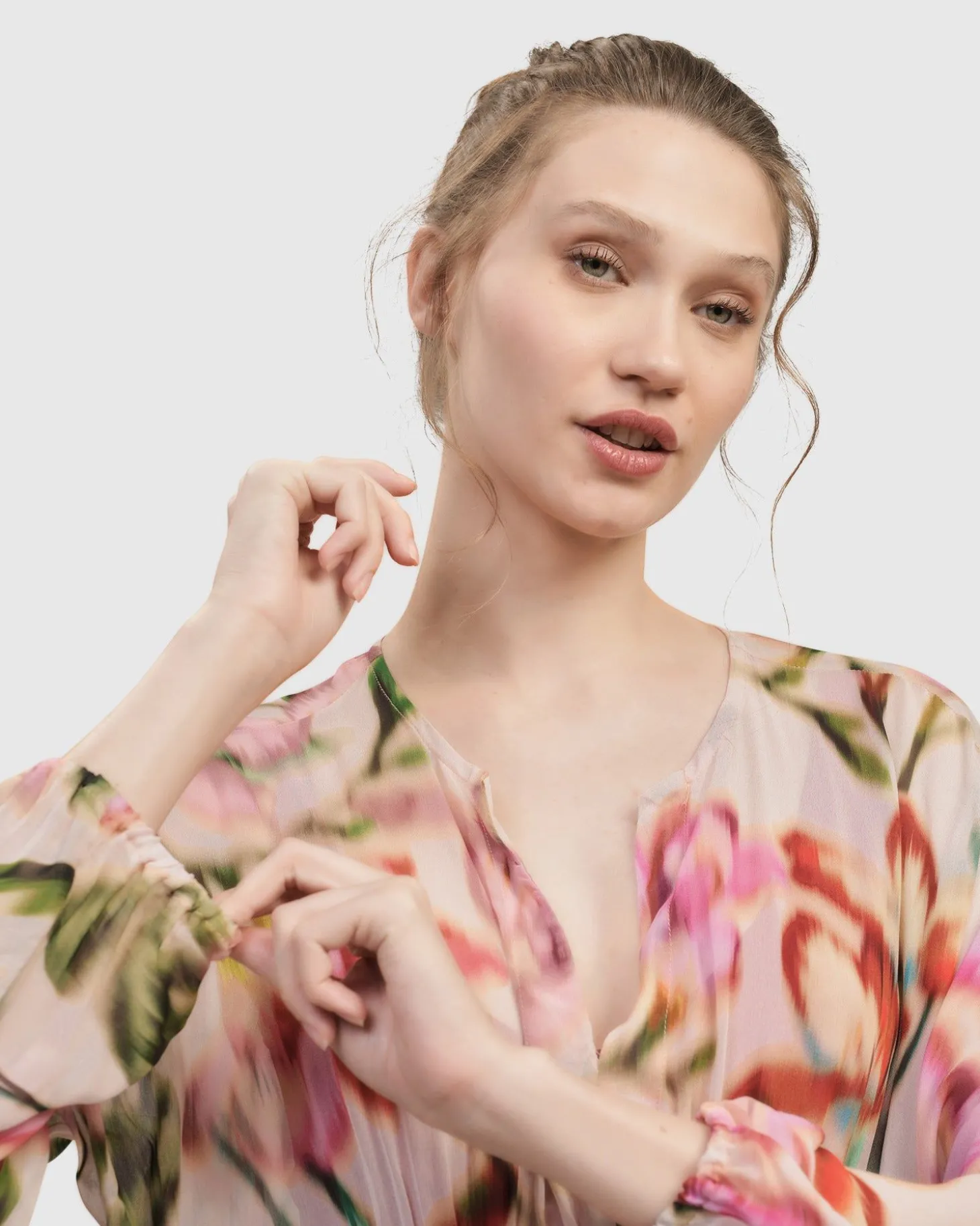 Women Alembika Azalea Chiffon Maxi Dress, Floral