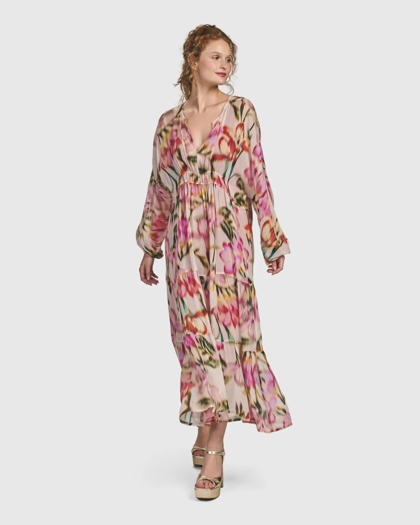 Women Alembika Azalea Chiffon Maxi Dress, Floral