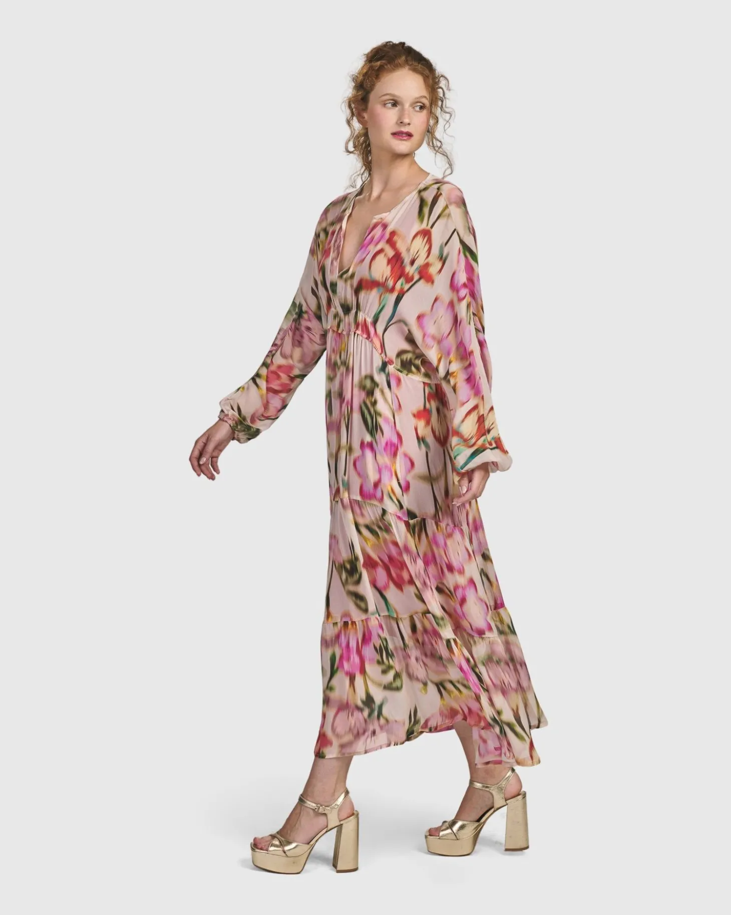 Women Alembika Azalea Chiffon Maxi Dress, Floral