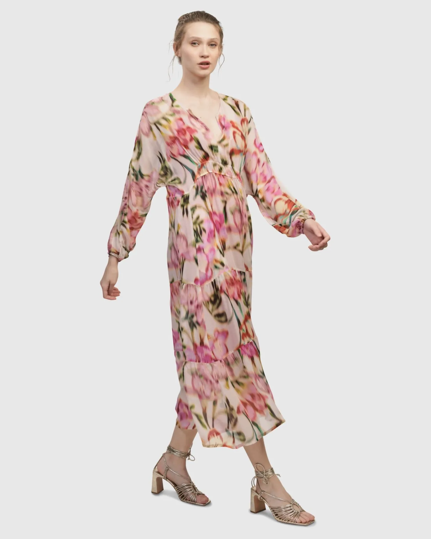 Women Alembika Azalea Chiffon Maxi Dress, Floral