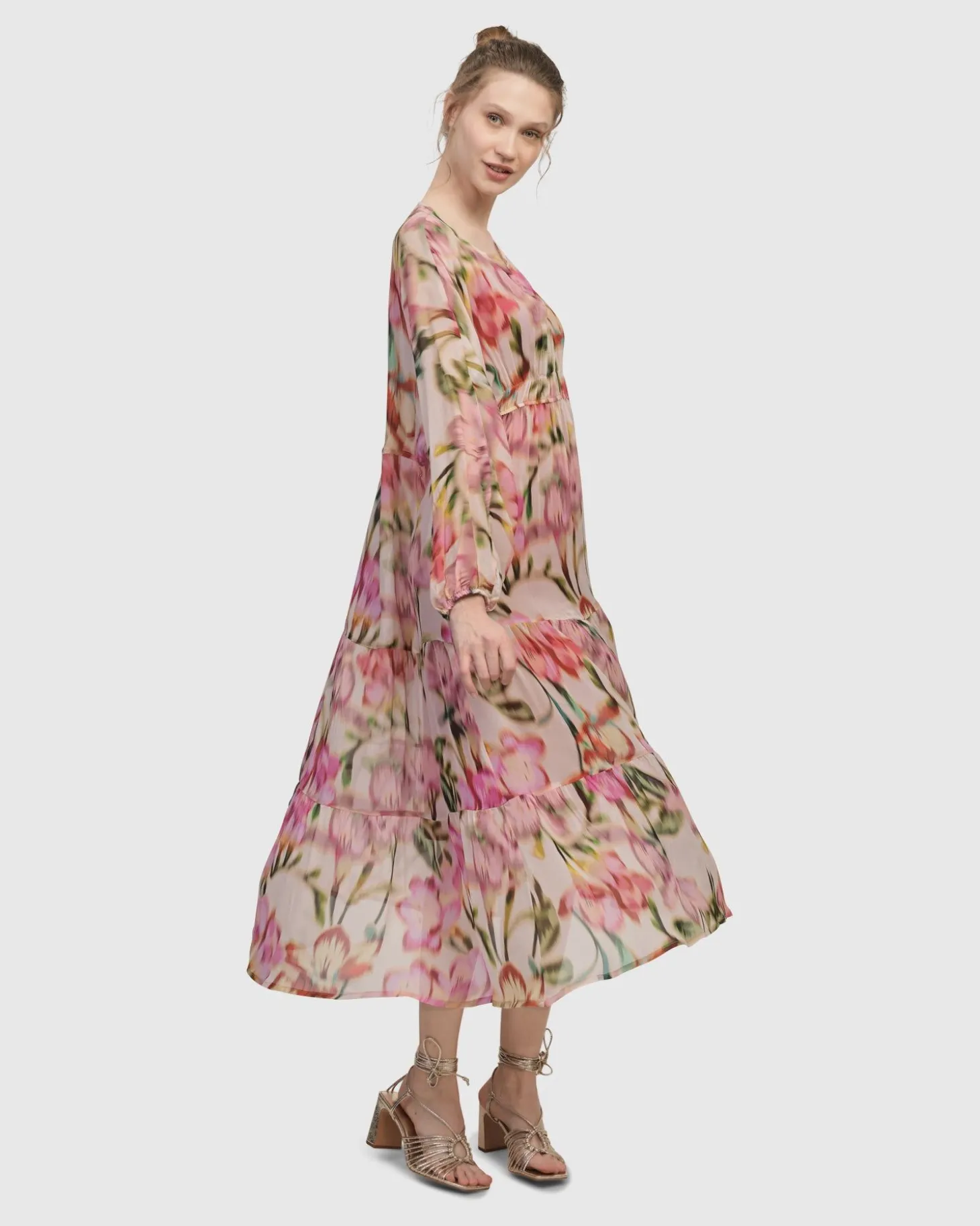 Women Alembika Azalea Chiffon Maxi Dress, Floral