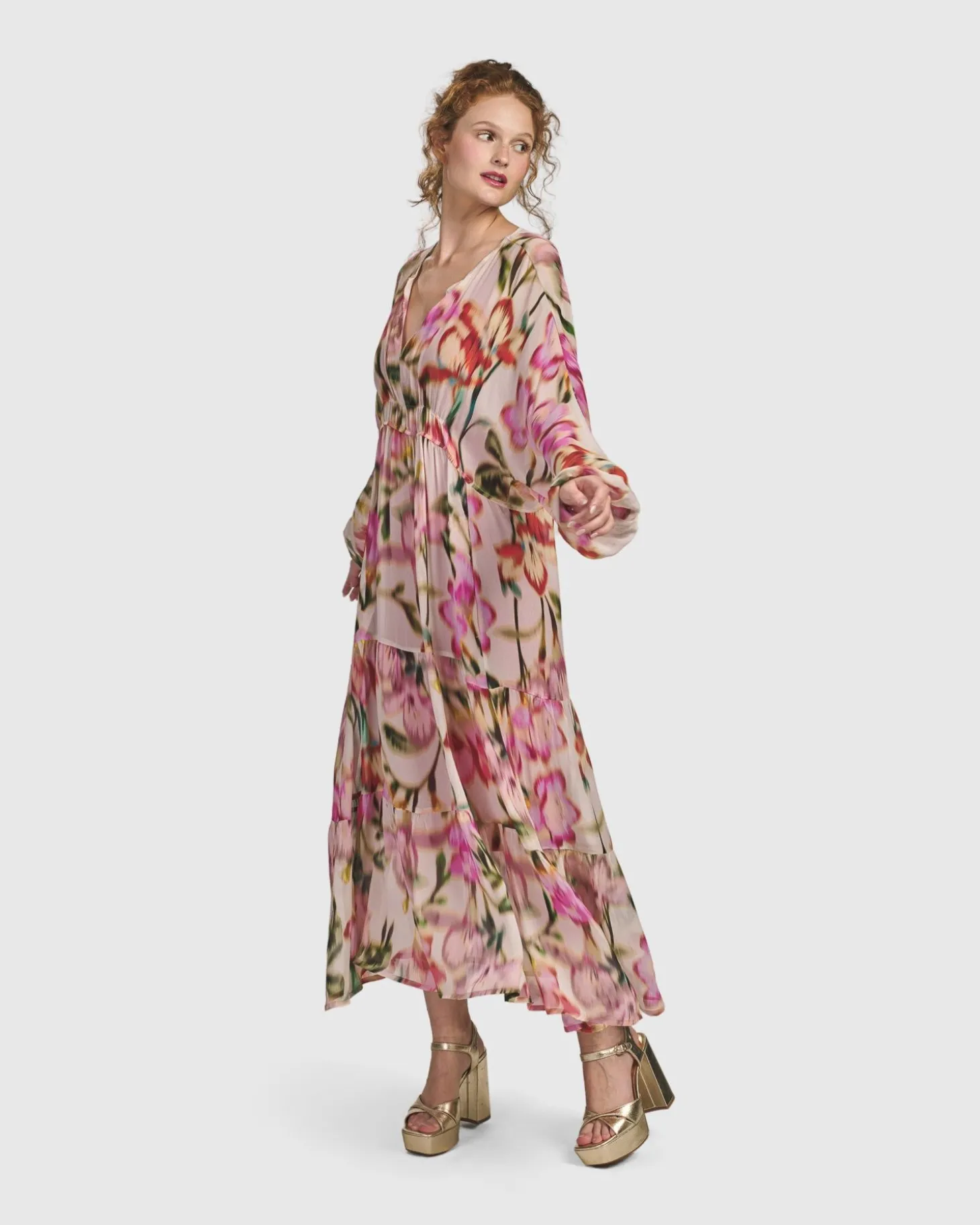 Women Alembika Azalea Chiffon Maxi Dress, Floral
