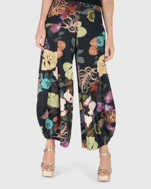 Women Alembika Bali Punto Pants, Leaves Multi
