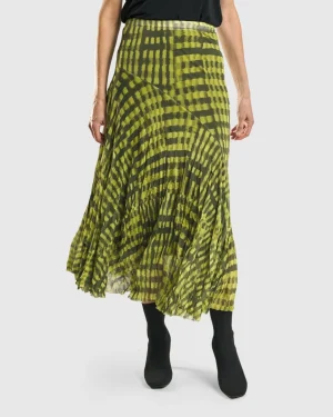 Women Alembika Bohemia Swing Skirt, Yellow