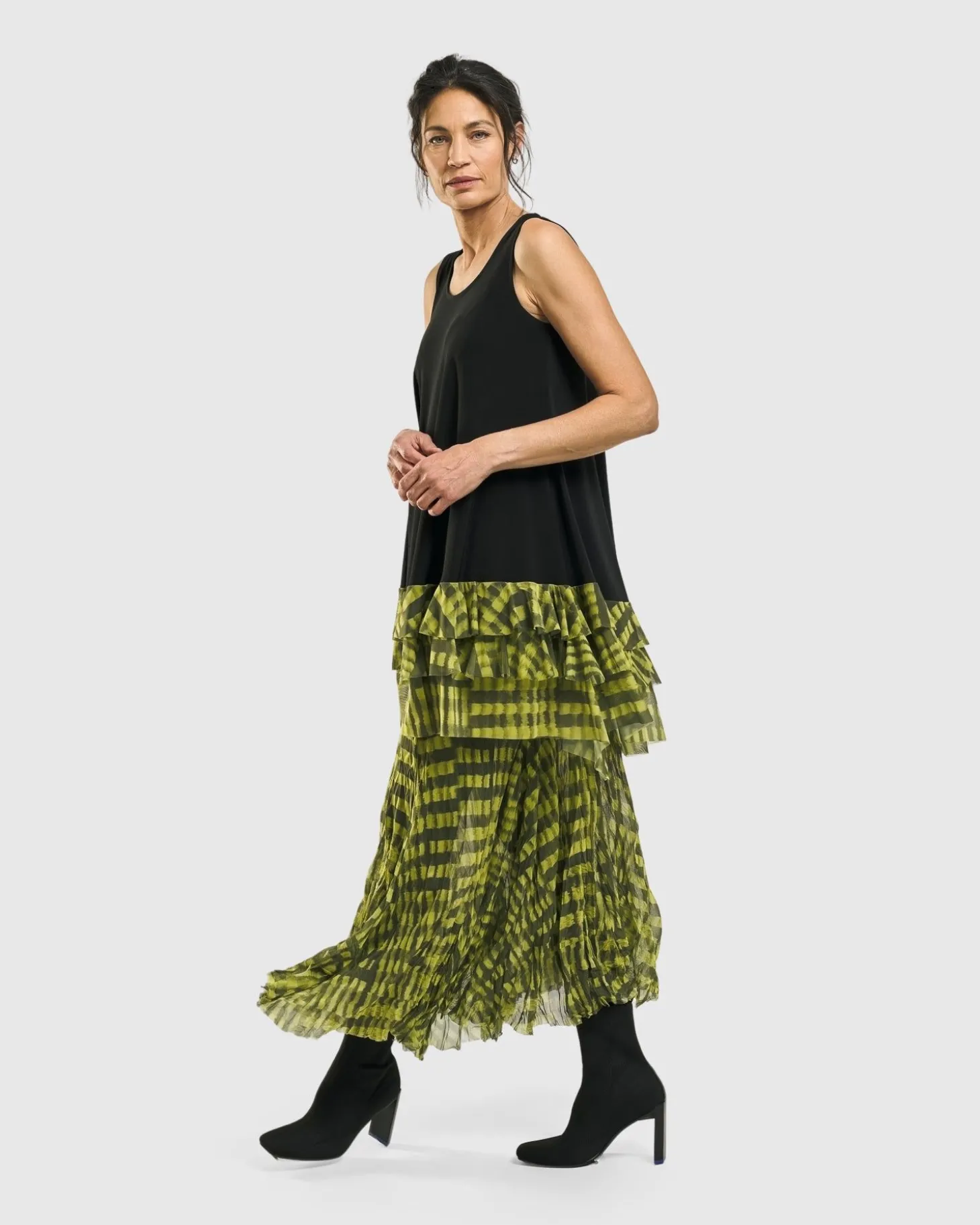 Women Alembika Bohemia Swing Skirt, Yellow