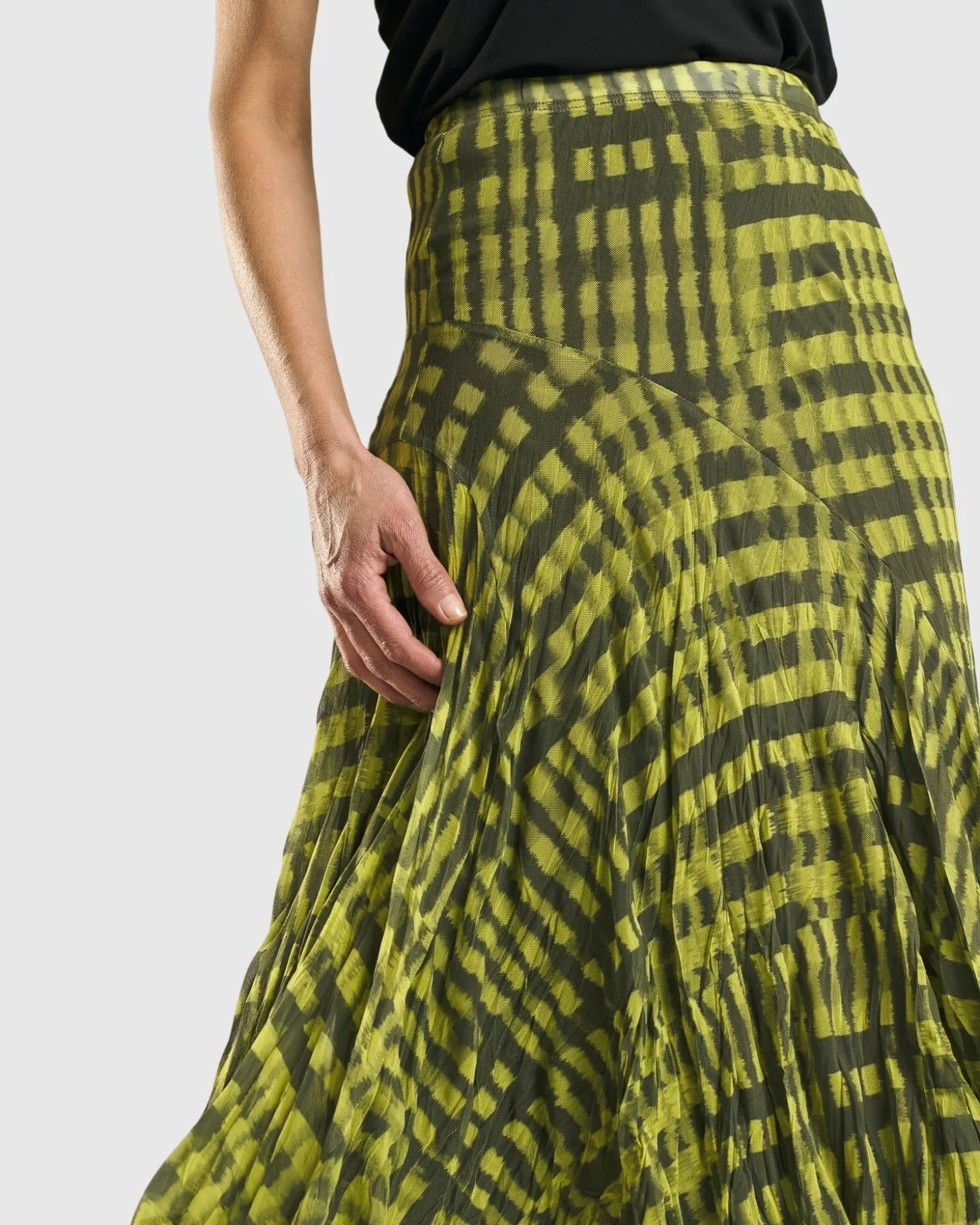 Women Alembika Bohemia Swing Skirt, Yellow