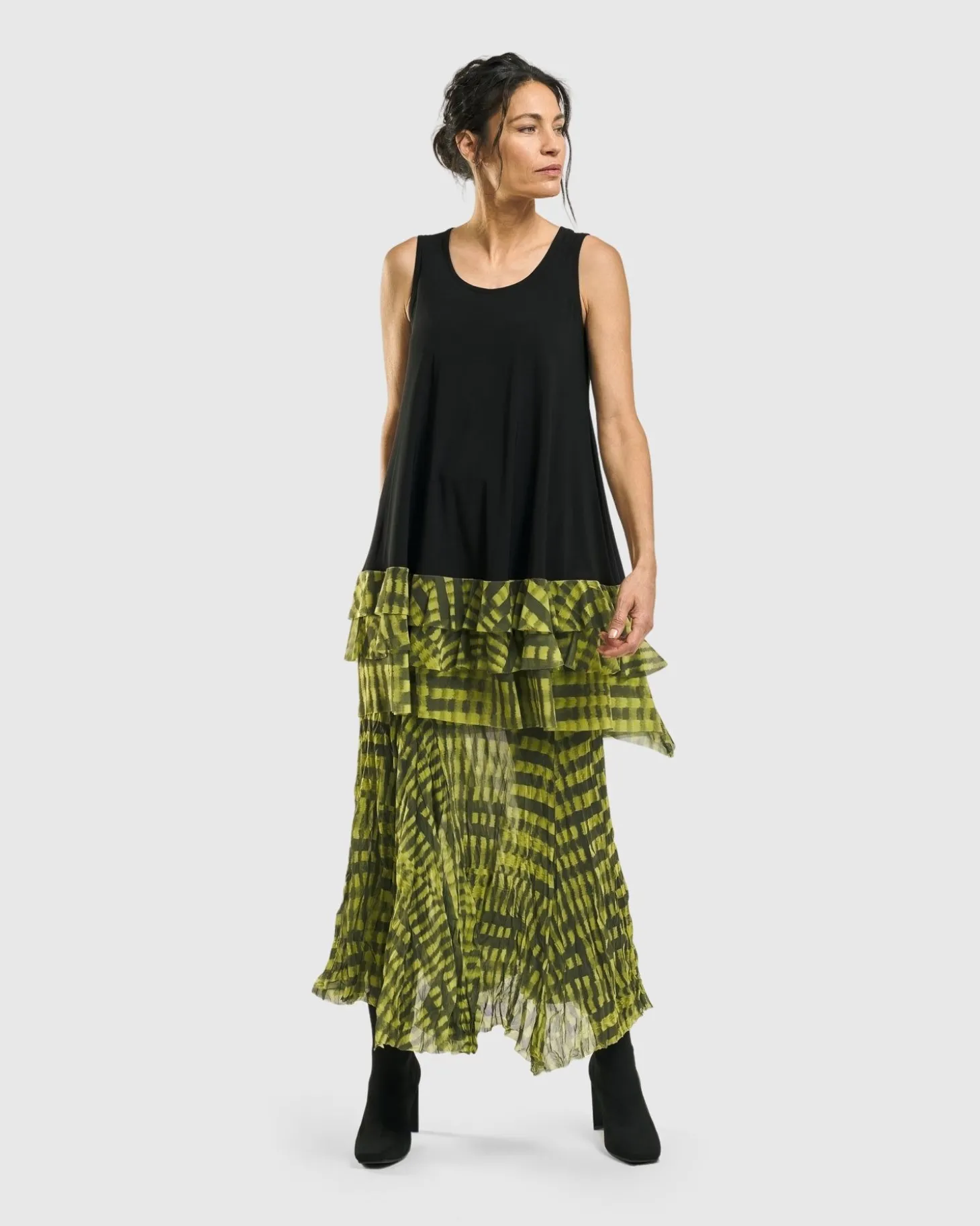 Women Alembika Bohemia Swing Skirt, Yellow