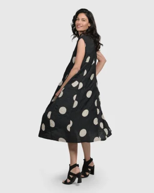 Women Alembika Bold Dot, Sleeveless Maxi Dress, Lace