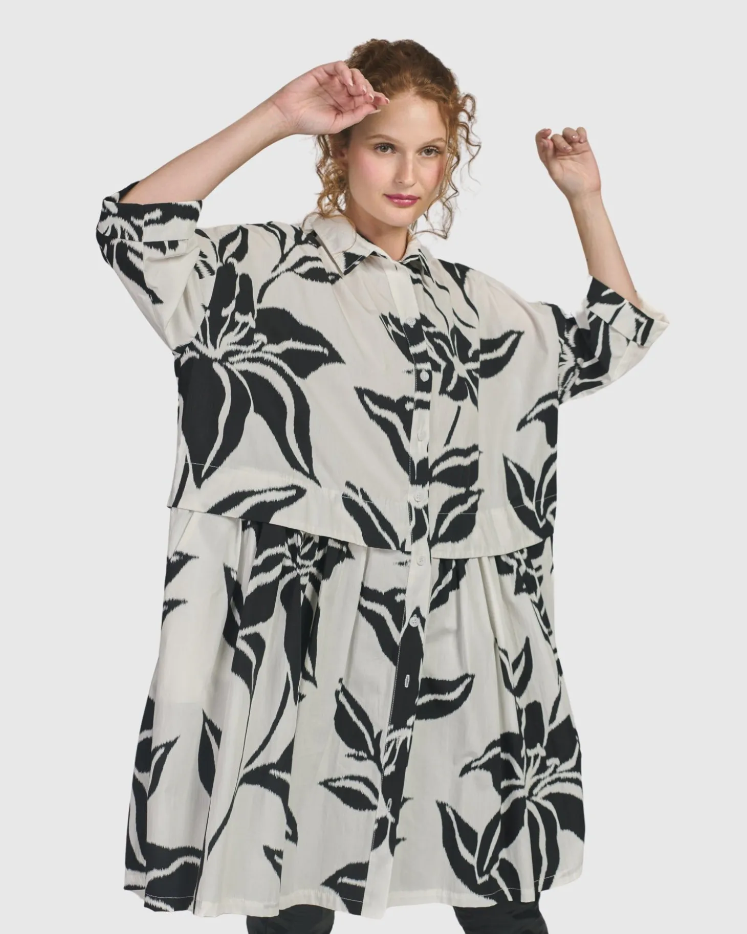 Women Alembika Botanica Oversized Babydoll Top, Lilly