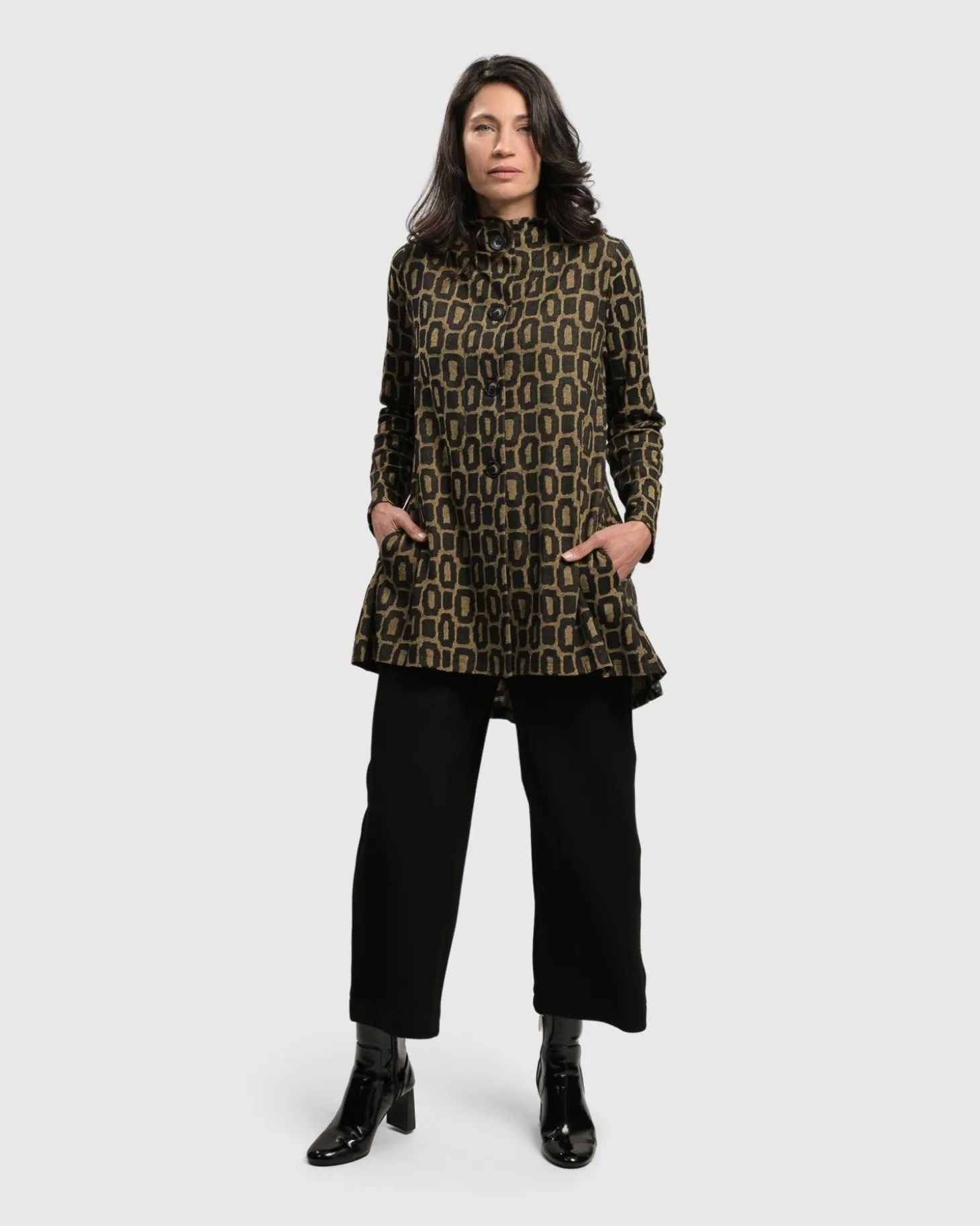 Women Alembika Boutique Swing Jacket, Ochre