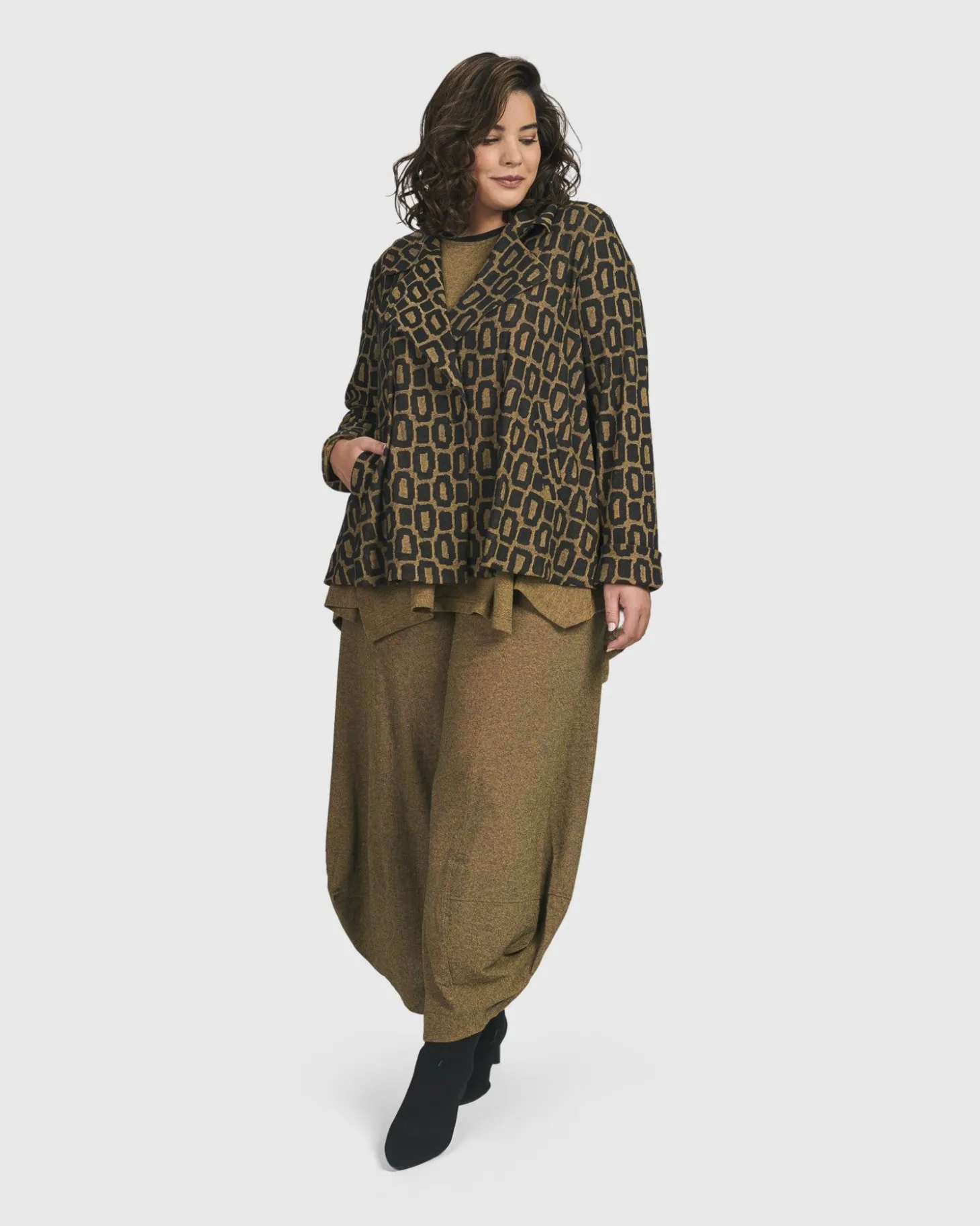 Women Alembika Boutique Swing Jacket, Ochre