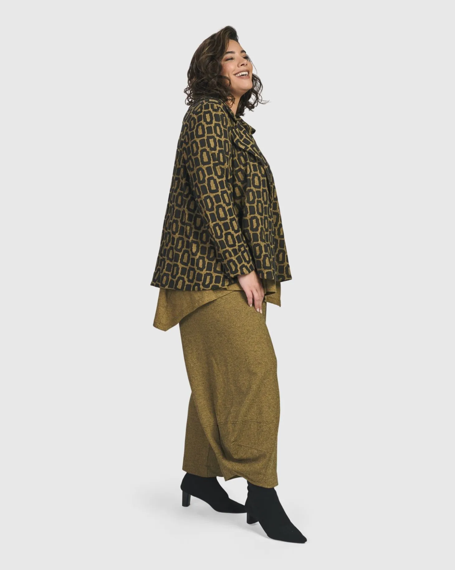 Women Alembika Boutique Swing Jacket, Ochre