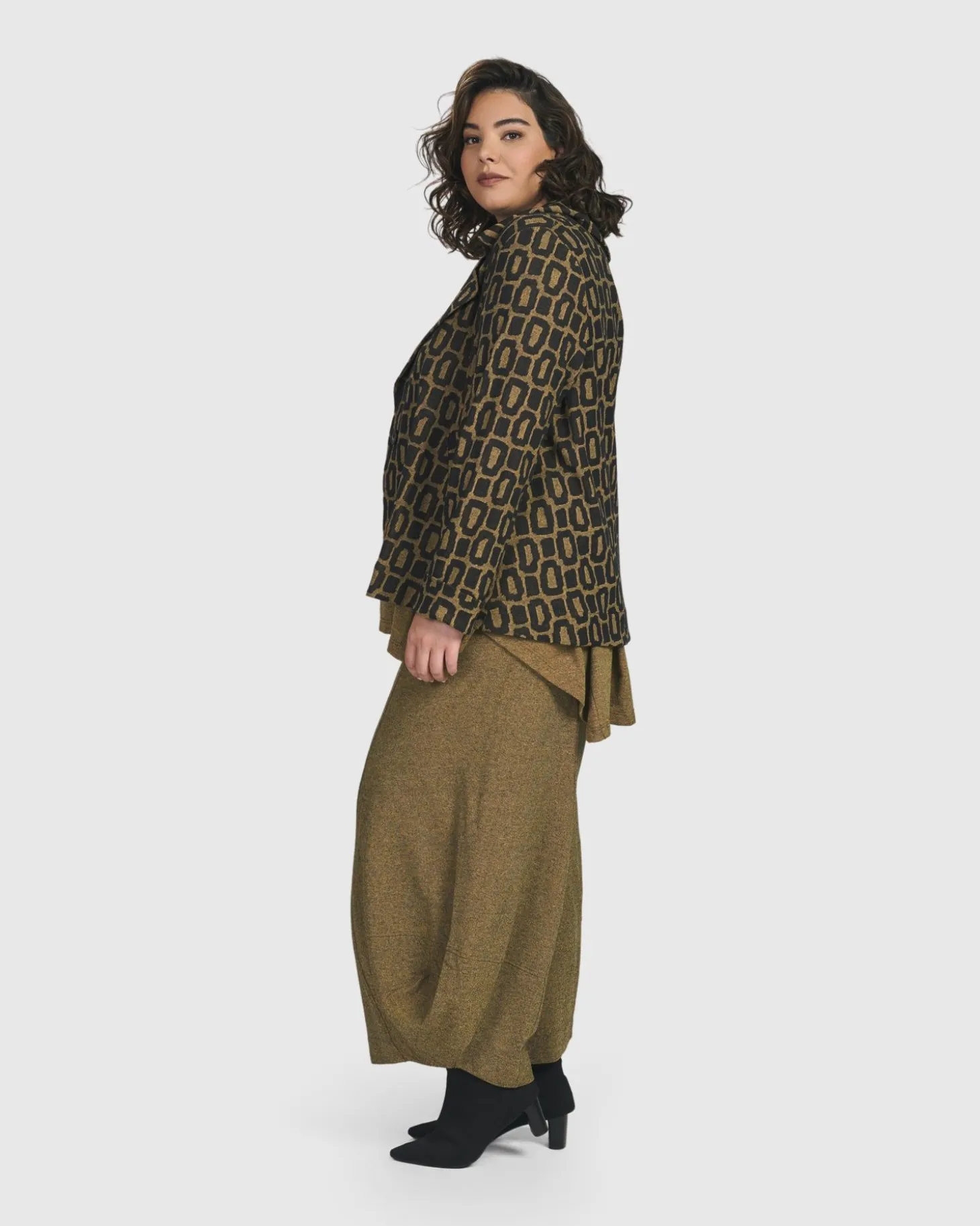 Women Alembika Boutique Swing Jacket, Ochre