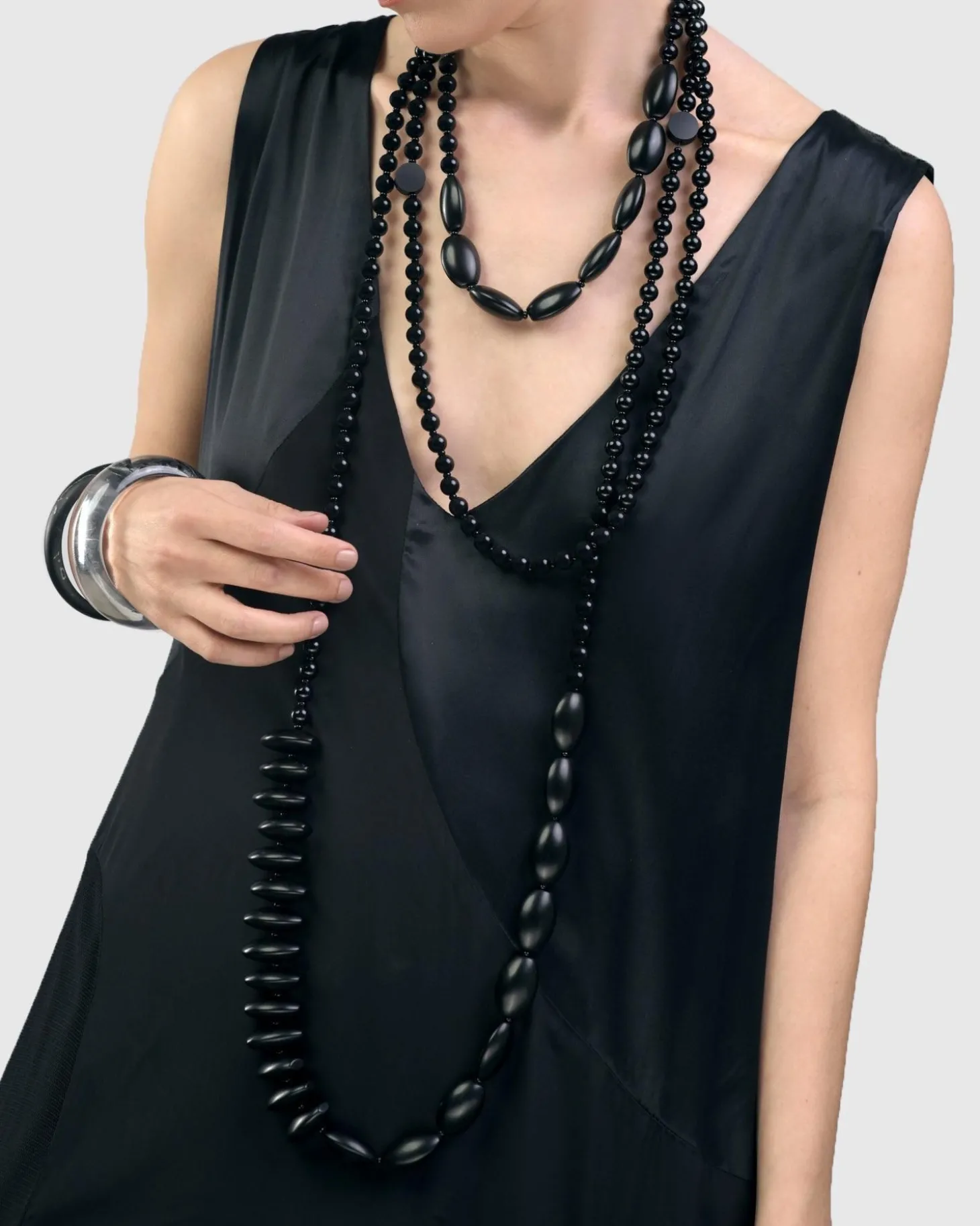 Women Alembika Catania Bead Necklace, Black