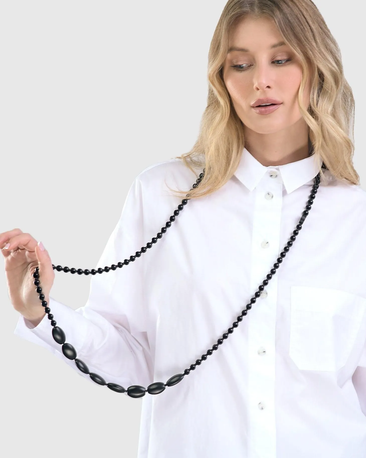 Women Alembika Catania Bead Necklace, Black