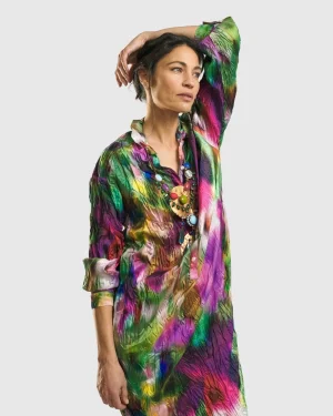Women Alembika Celestia Crinkle Dress, Watercolor