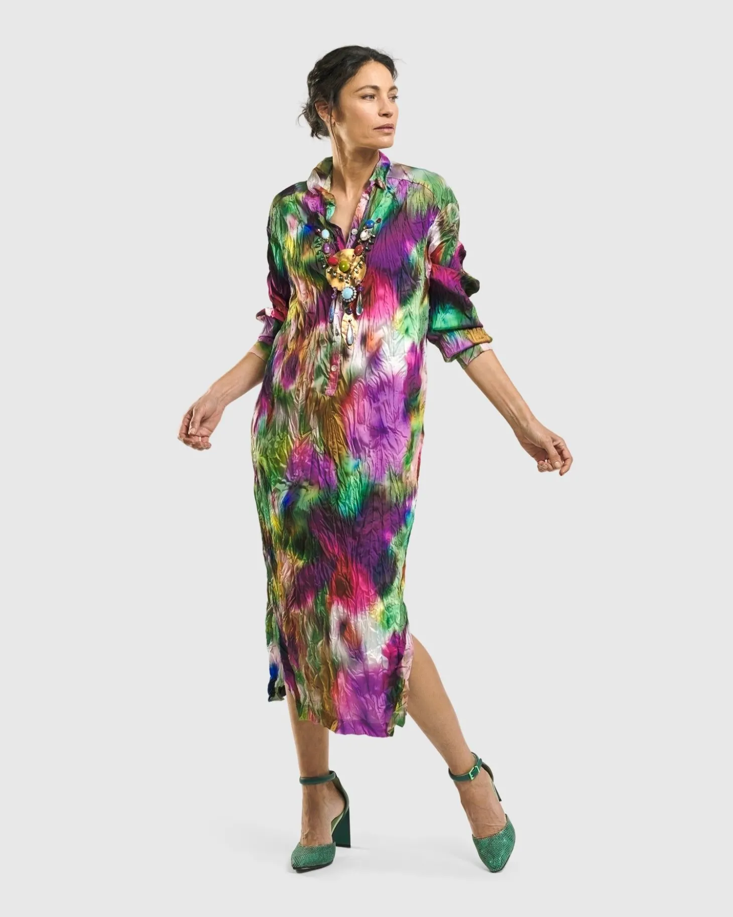 Women Alembika Celestia Crinkle Dress, Watercolor