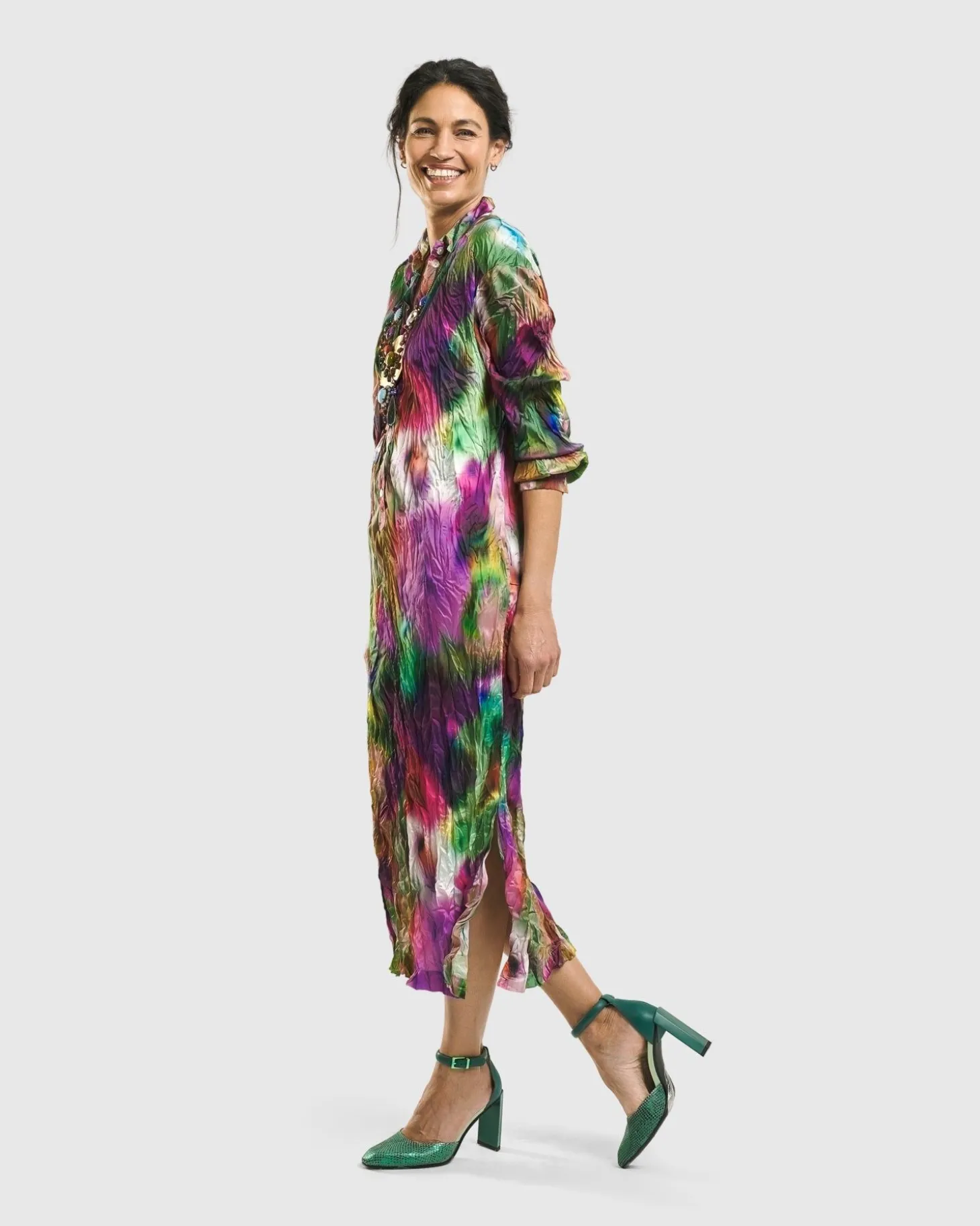 Women Alembika Celestia Crinkle Dress, Watercolor