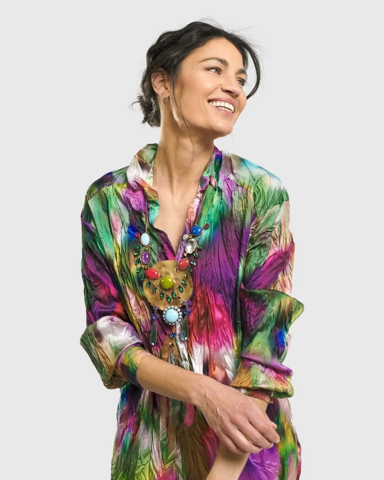 Women Alembika Celestia Crinkle Dress, Watercolor