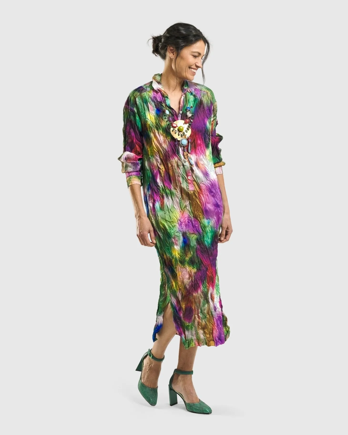 Women Alembika Celestia Crinkle Dress, Watercolor