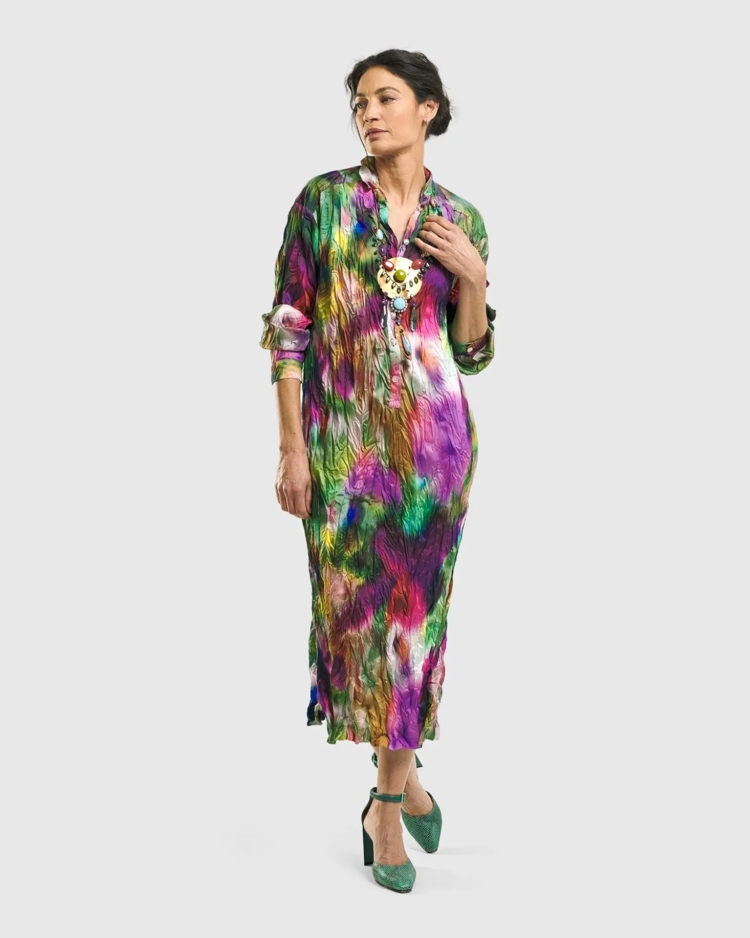 Women Alembika Celestia Crinkle Dress, Watercolor