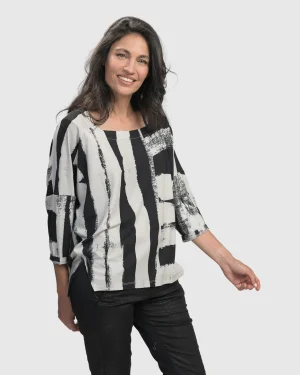 Women Alembika Charisma, Cutaway Boxy Top, Grunge