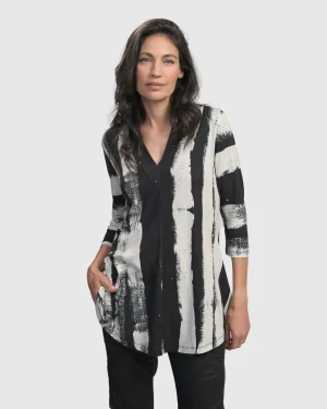 Women Alembika Charisma V Neck Tunic Top, Grunge