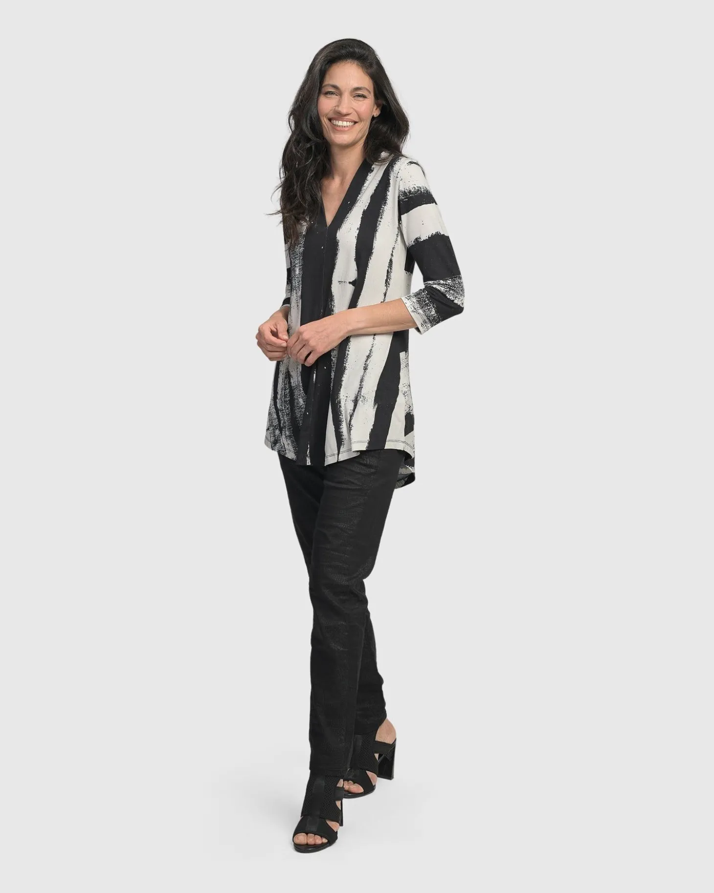 Women Alembika Charisma V Neck Tunic Top, Grunge