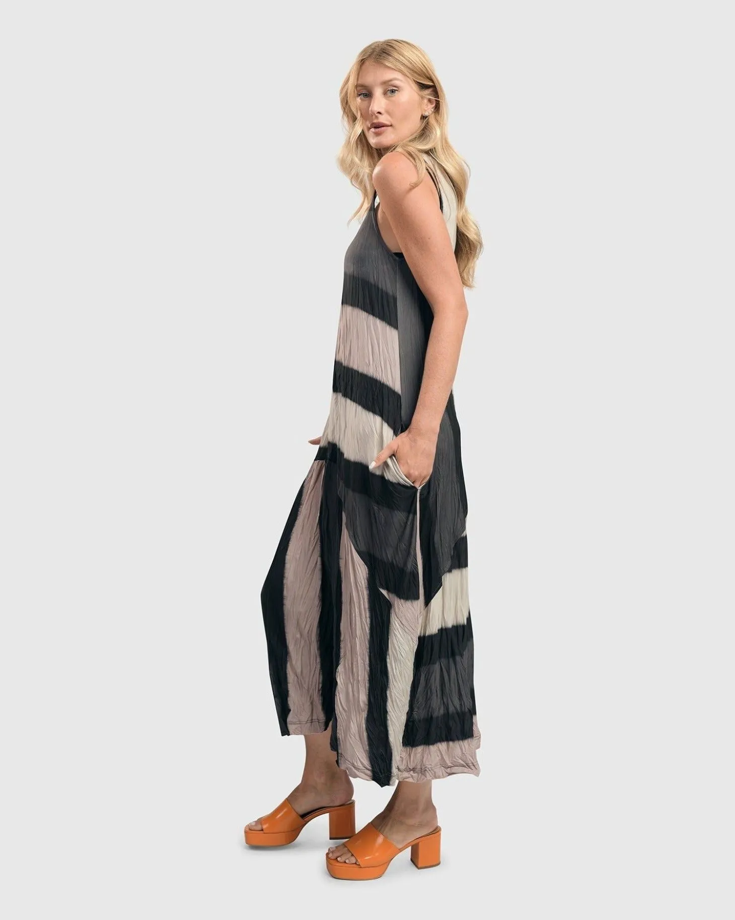 Women Alembika Charlie Crinkle Tank Dress, Stripe
