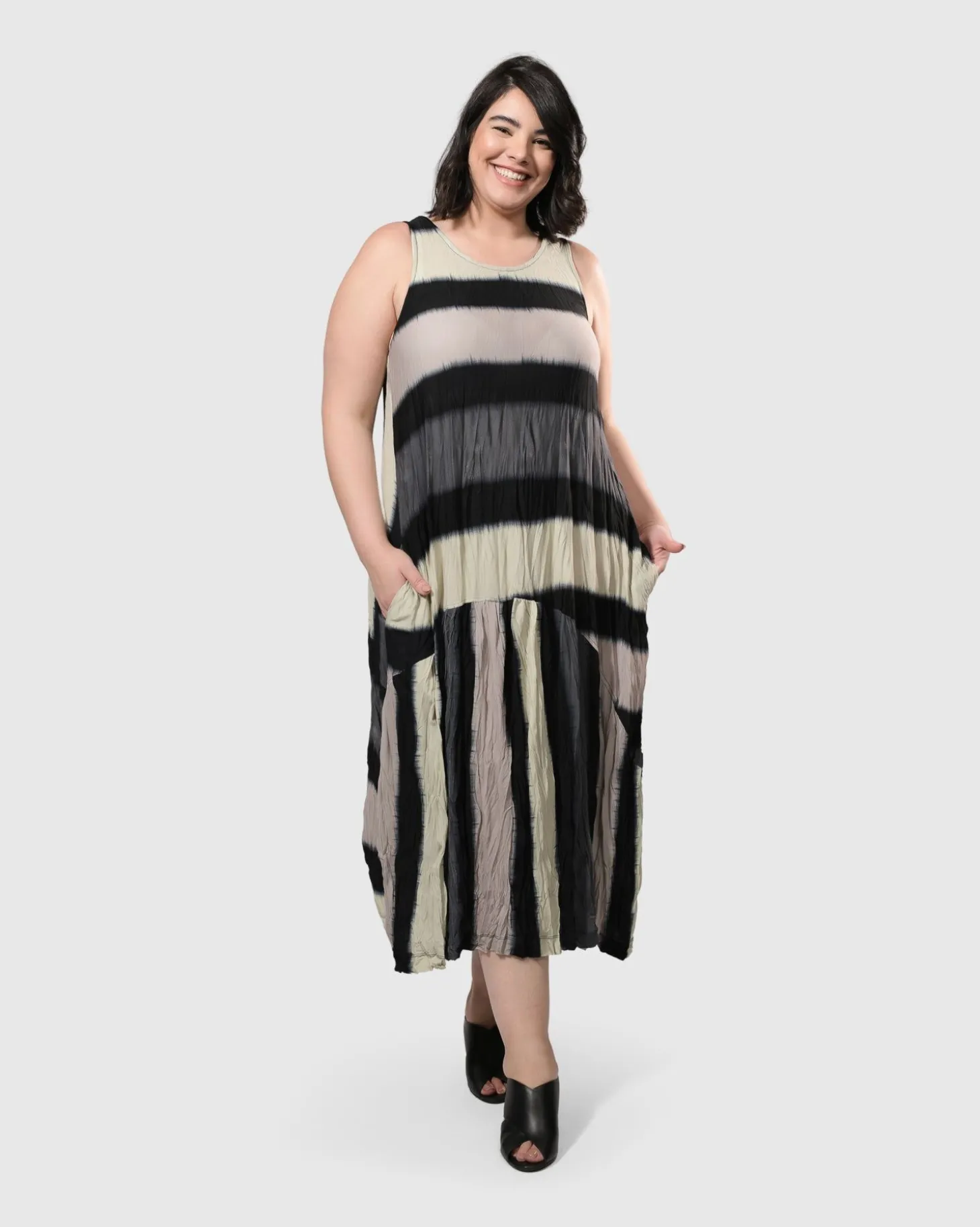 Women Alembika Charlie Crinkle Tank Dress, Stripe
