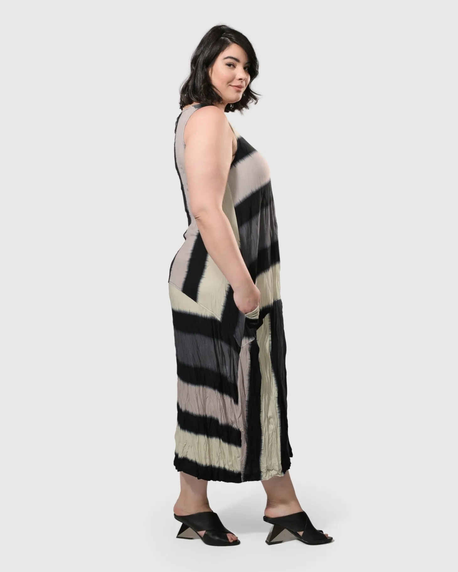 Women Alembika Charlie Crinkle Tank Dress, Stripe