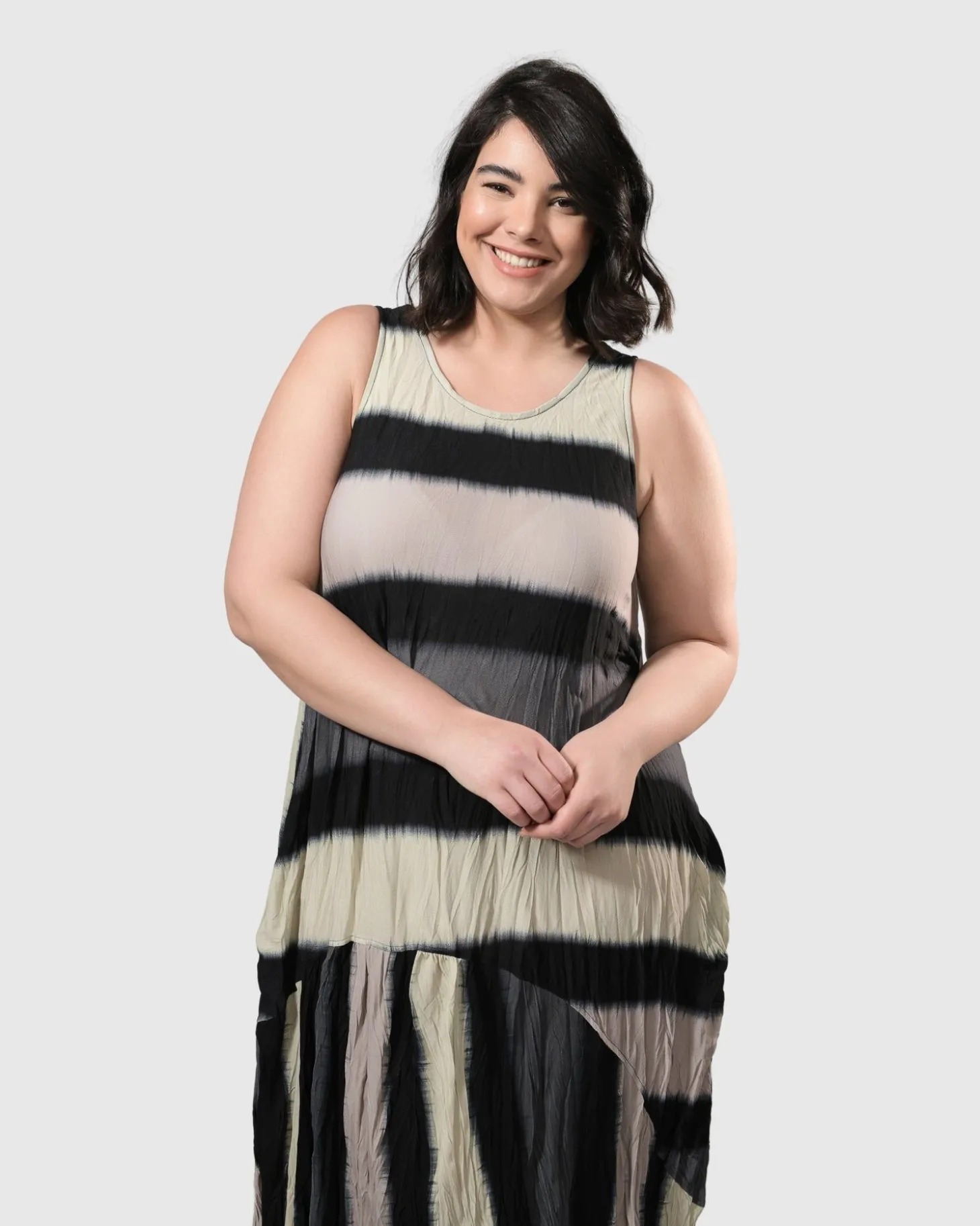 Women Alembika Charlie Crinkle Tank Dress, Stripe